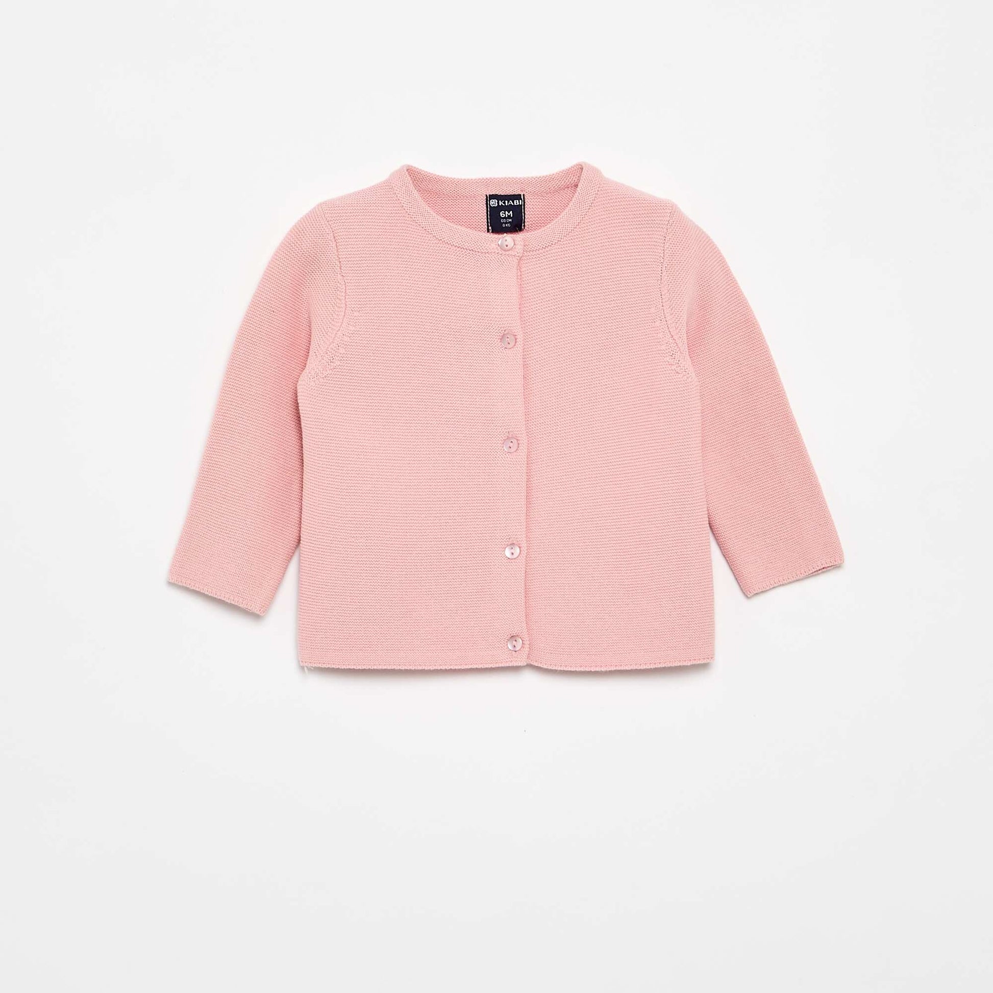 Plain Fine-Gauge Knit Cardigan PINK