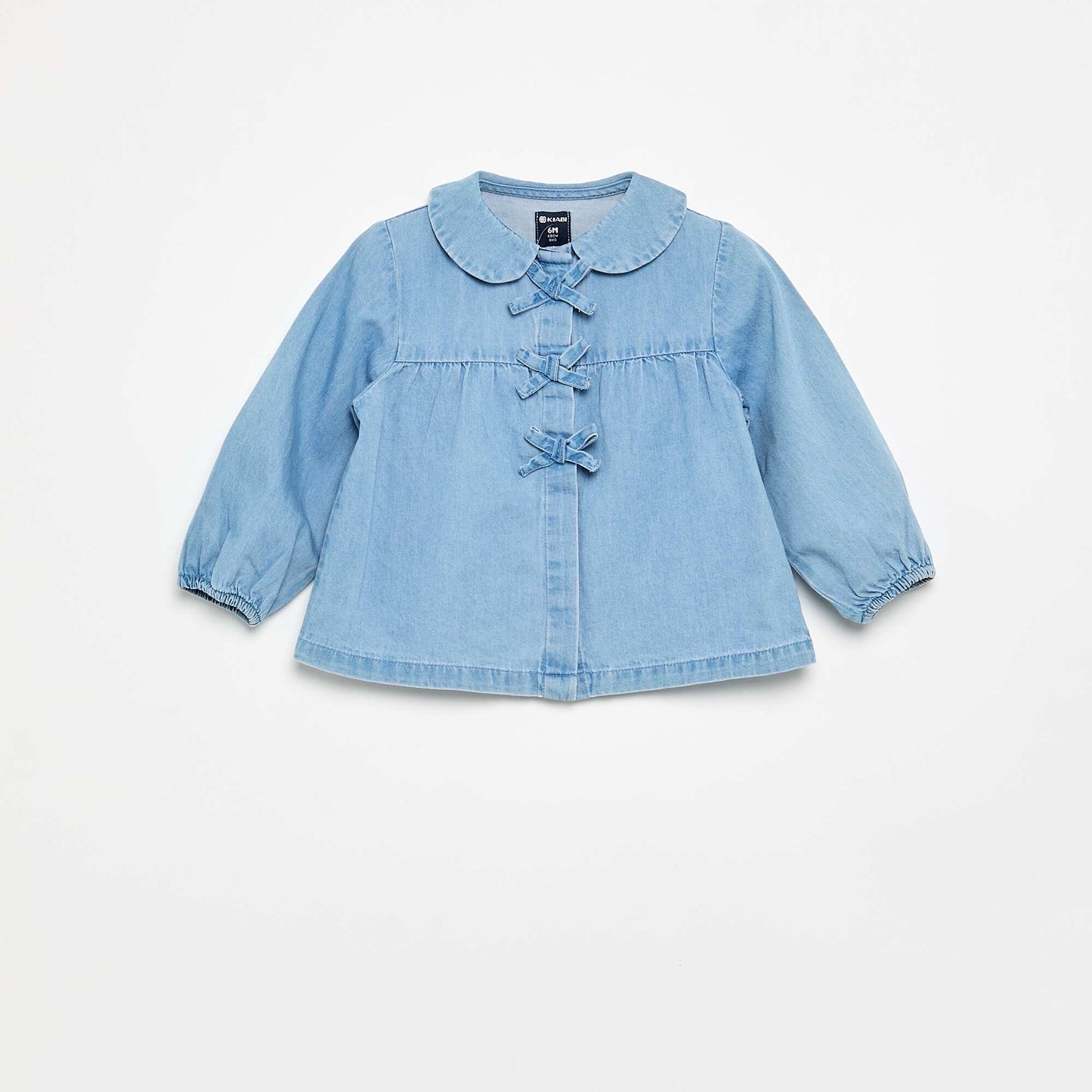 Long-sleeved denim blouse BLUE
