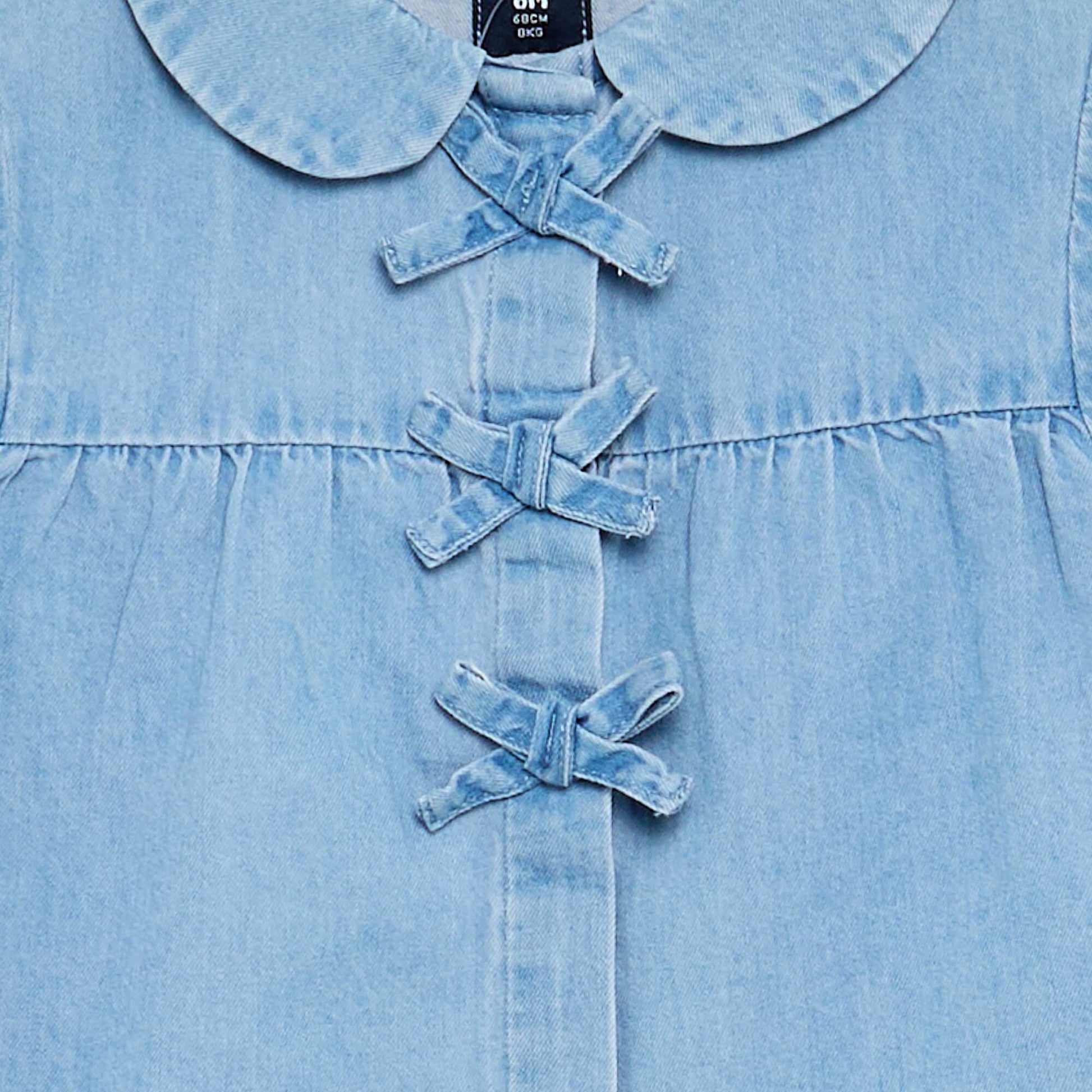 Long-sleeved denim blouse BLUE