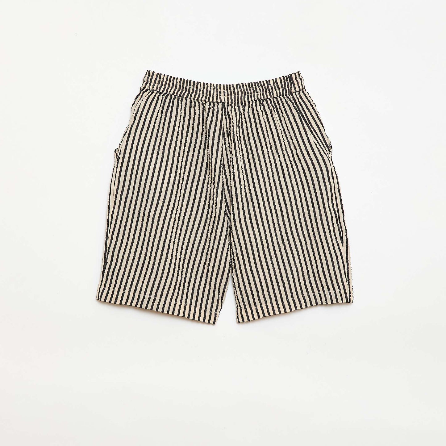 Striped shorts with drawstrings BEIGE