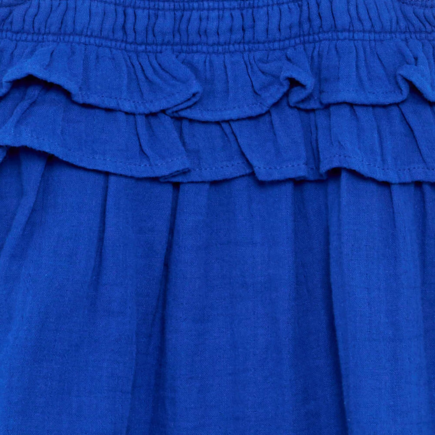 Ruffled Smocked Strappy Dress BLUE