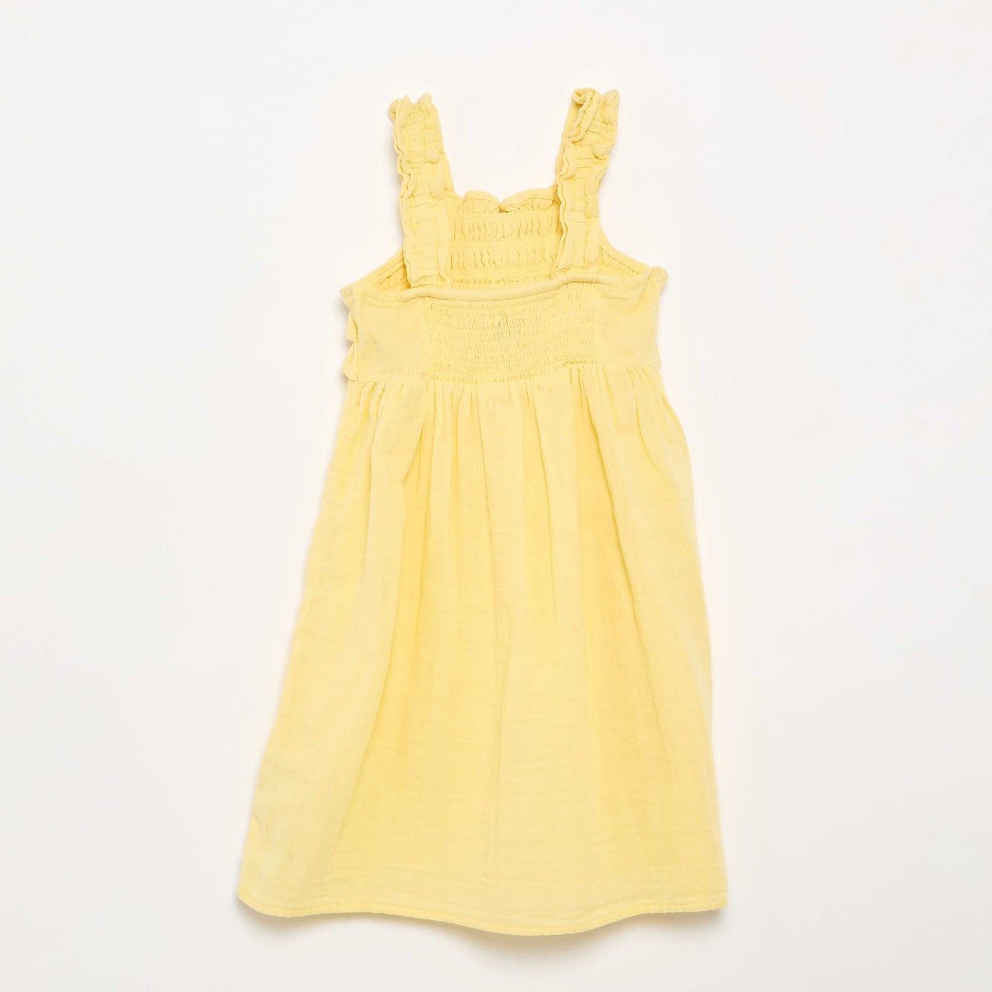 Ruffled Smocked Strappy Dress YELLOW