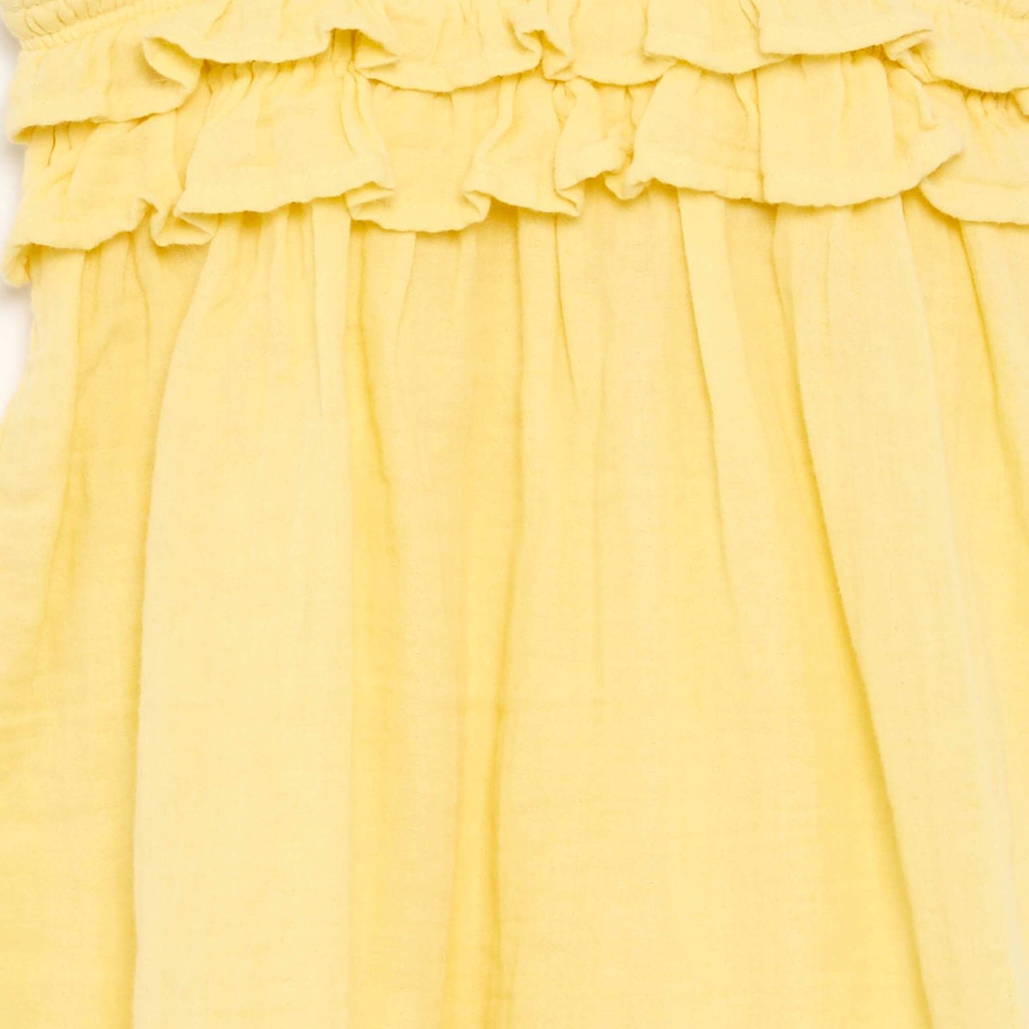 Ruffled Smocked Strappy Dress YELLOW
