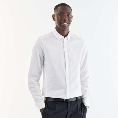Oxford shirt with button-front opening WHITE