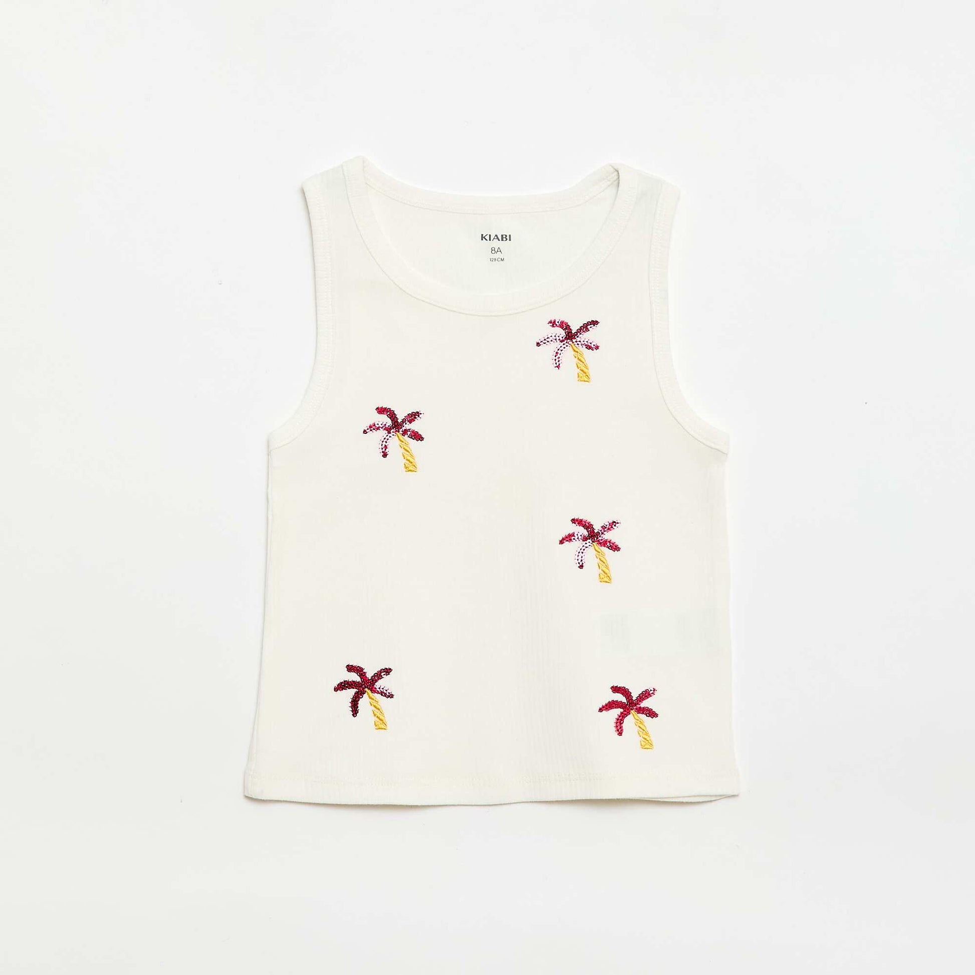 Tank top with fancy embroidery WHITE