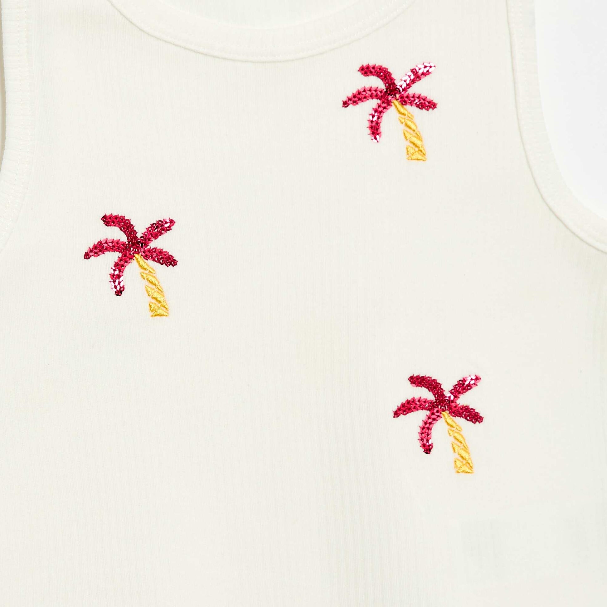 Tank top with fancy embroidery WHITE