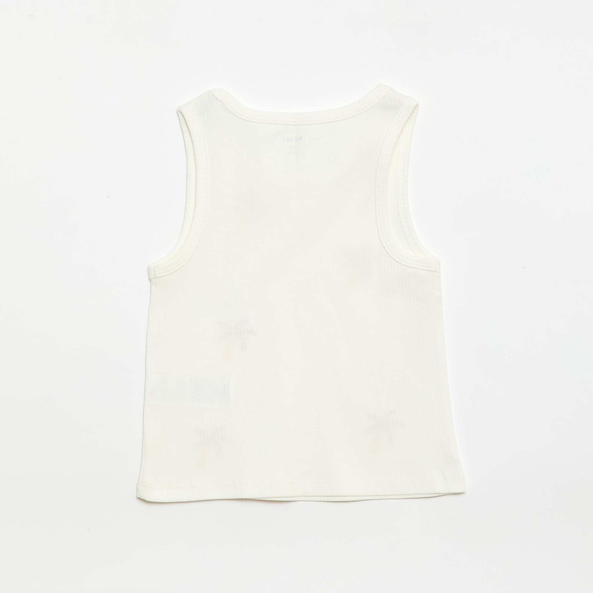 Tank top with fancy embroidery WHITE