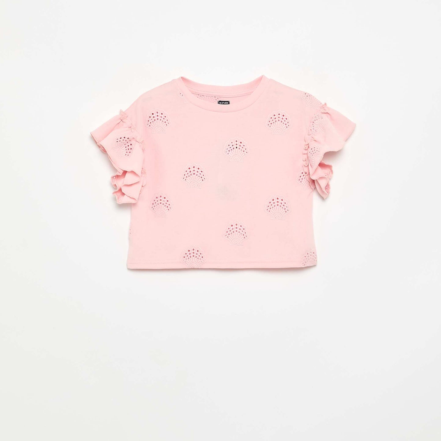 მოჭრილი მაისური Broderie Anglaise PINK-ით