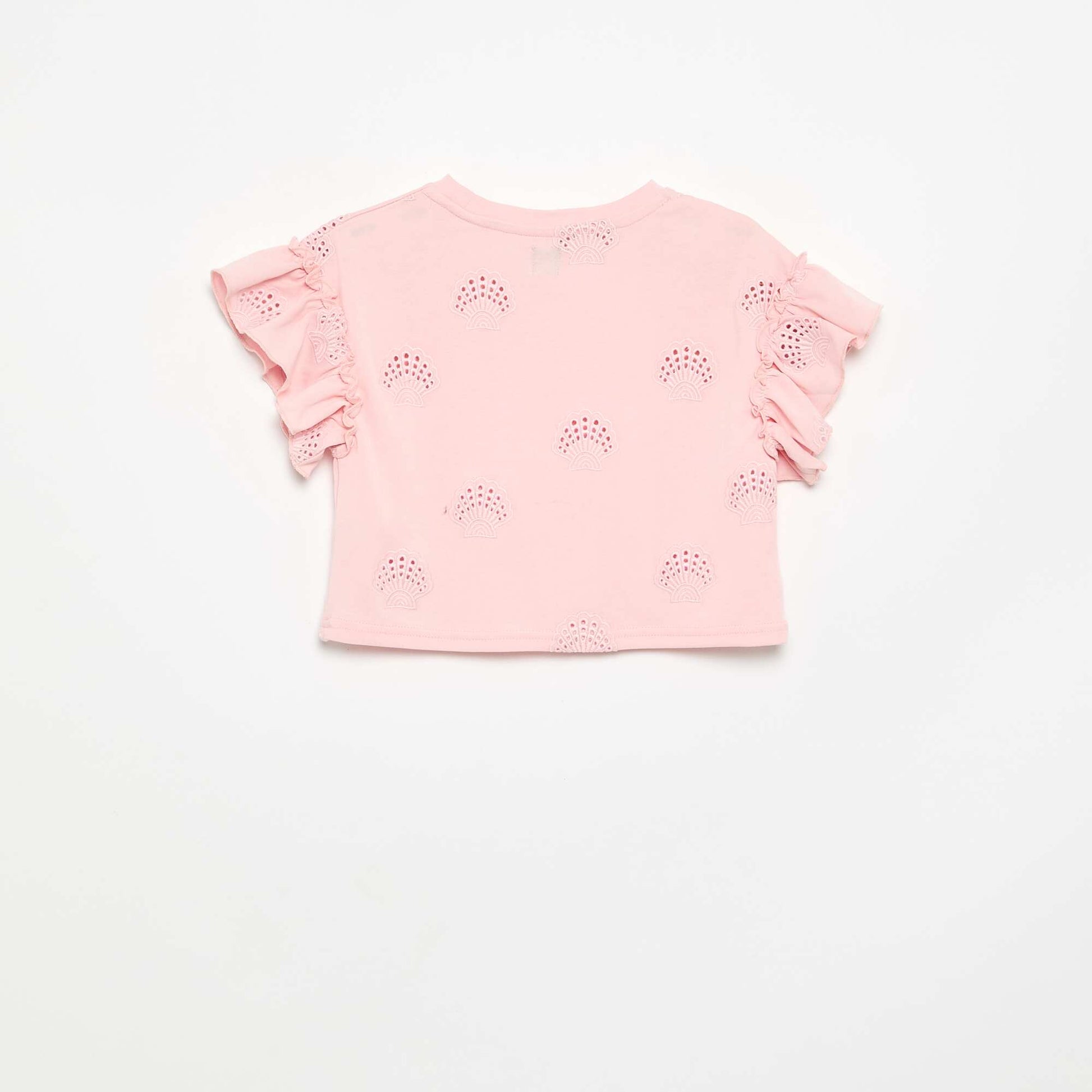 მოჭრილი მაისური Broderie Anglaise PINK-ით
