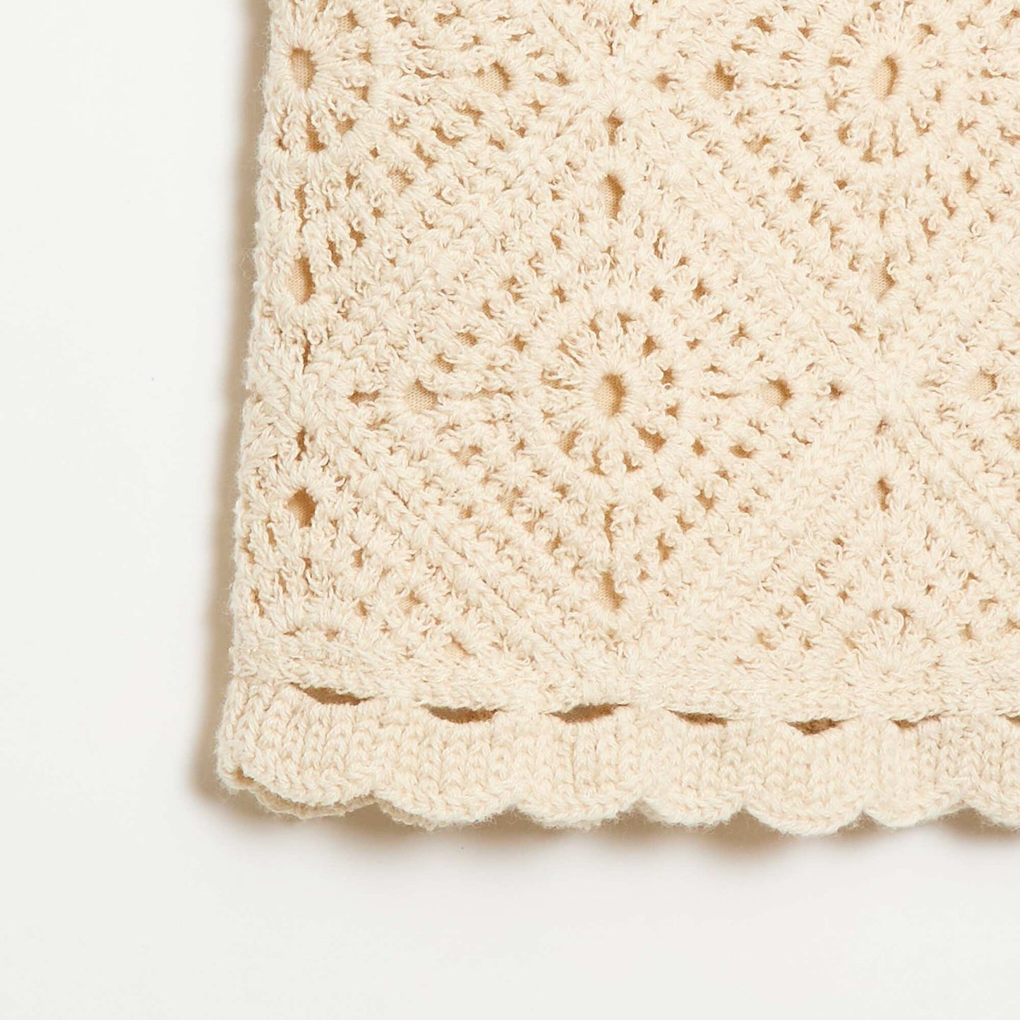 Solid crochet top WHITE