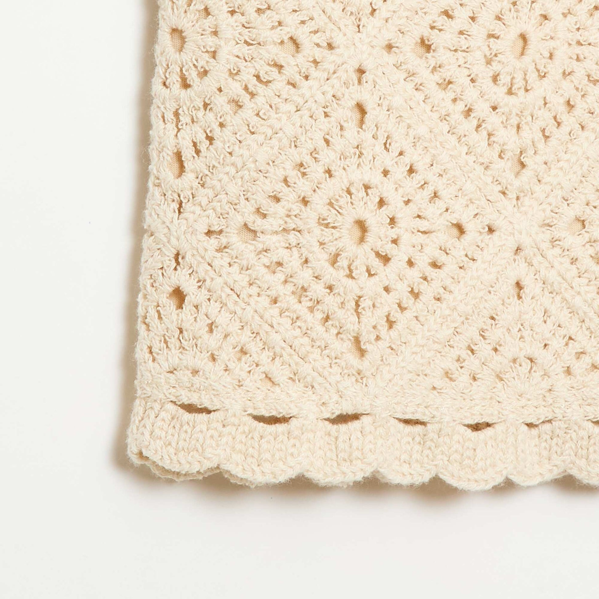 Solid crochet top WHITE