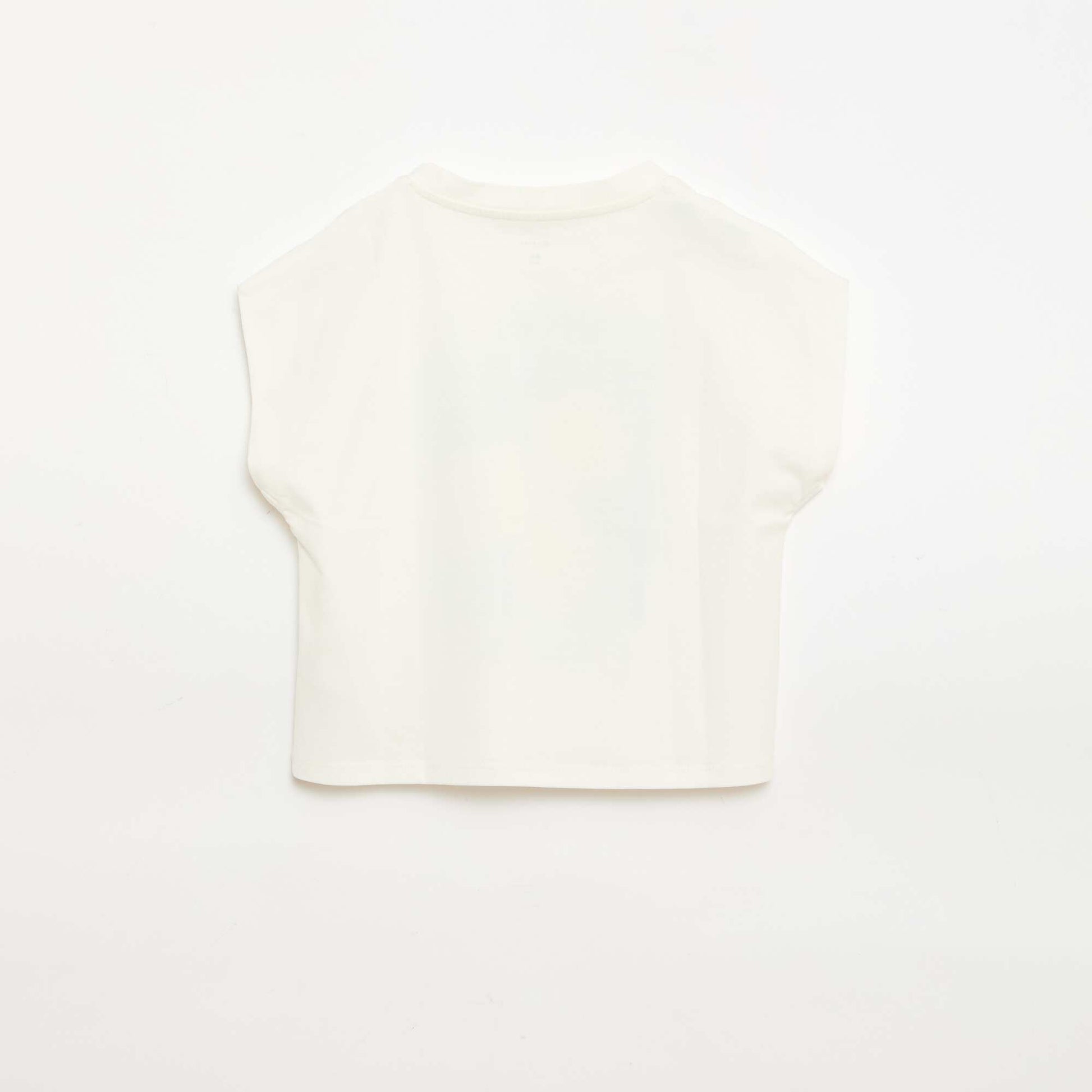სიახლე პრინტიანი მოკლემკლავიანი მაისური თეთრი