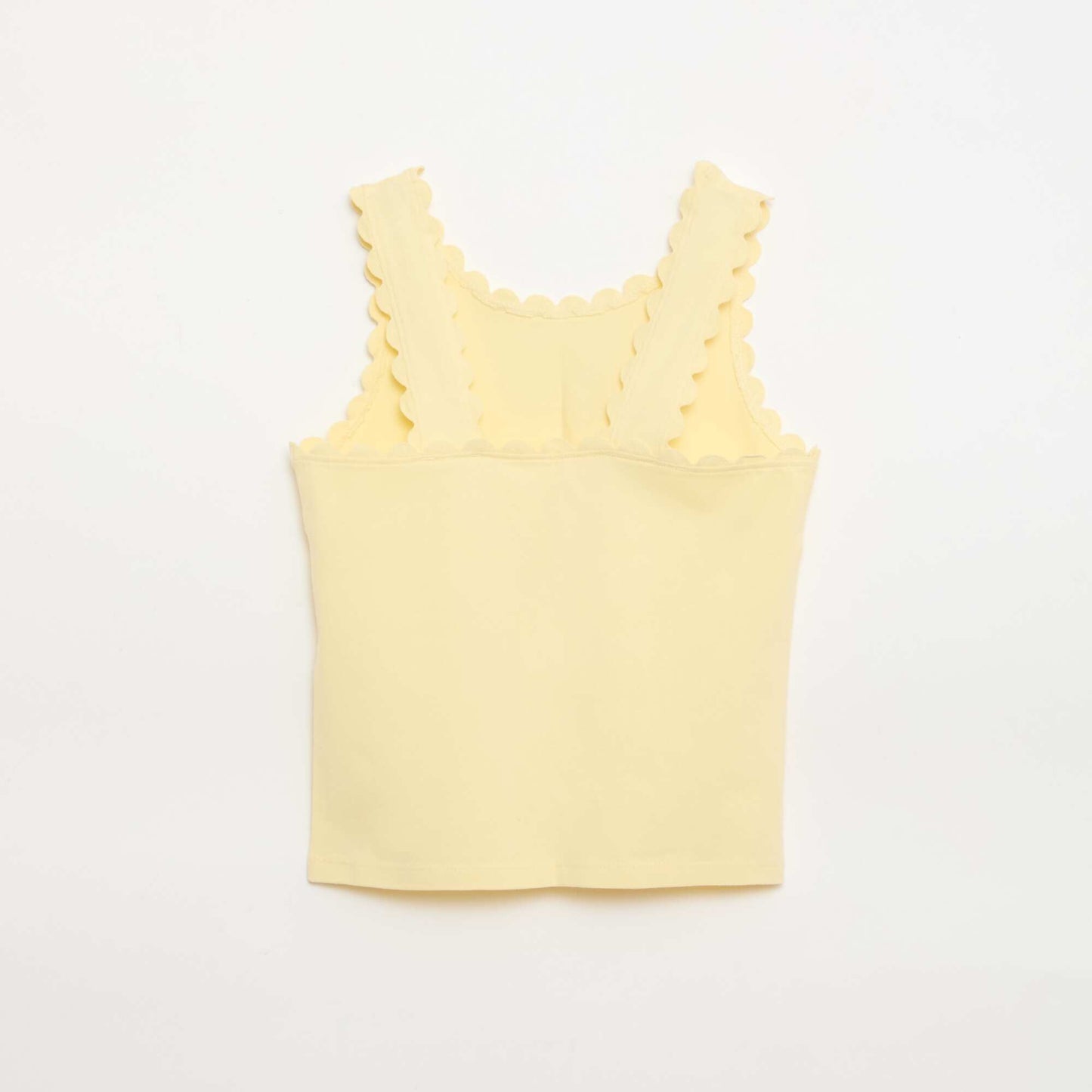 Solid tank top with wavy edges YELLOW