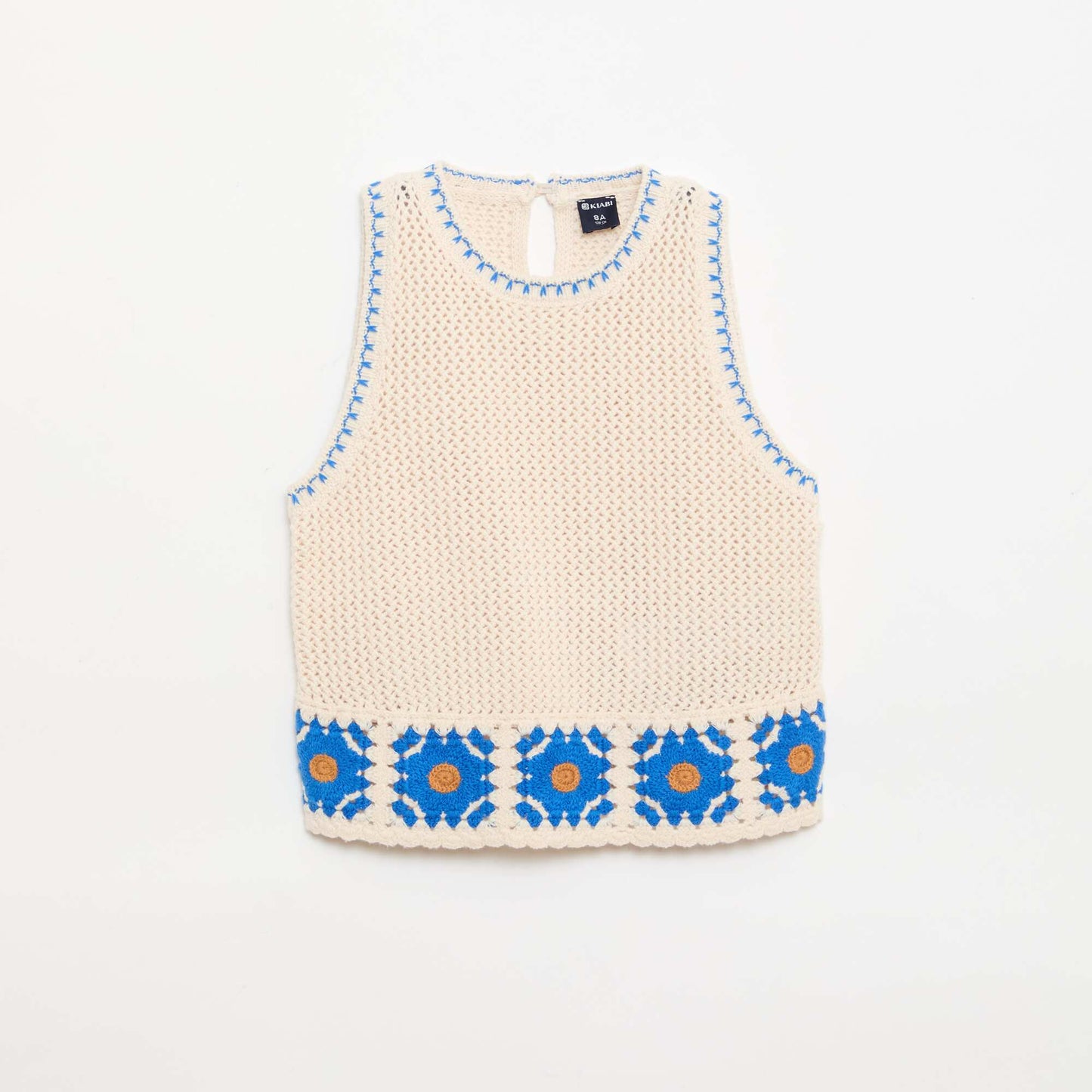 Sleeveless crochet top BEIGE