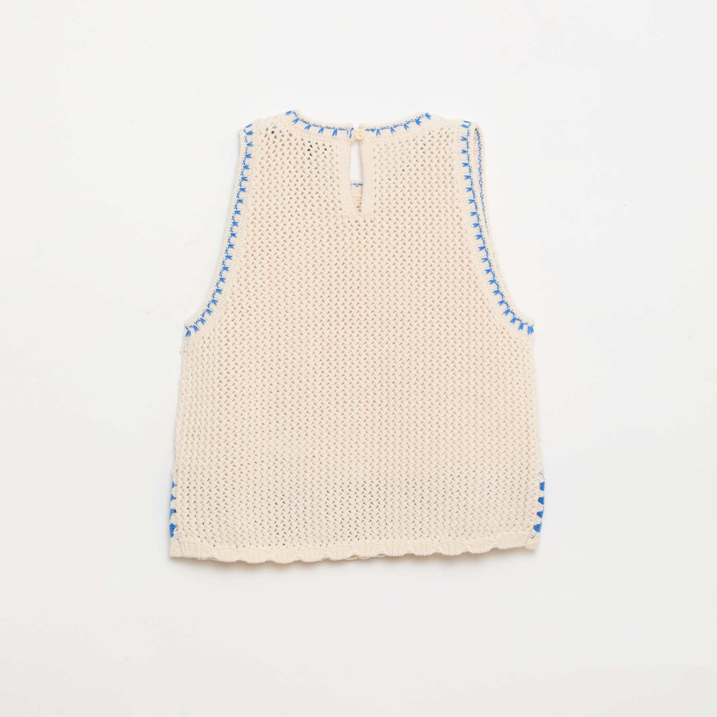 Sleeveless crochet top BEIGE