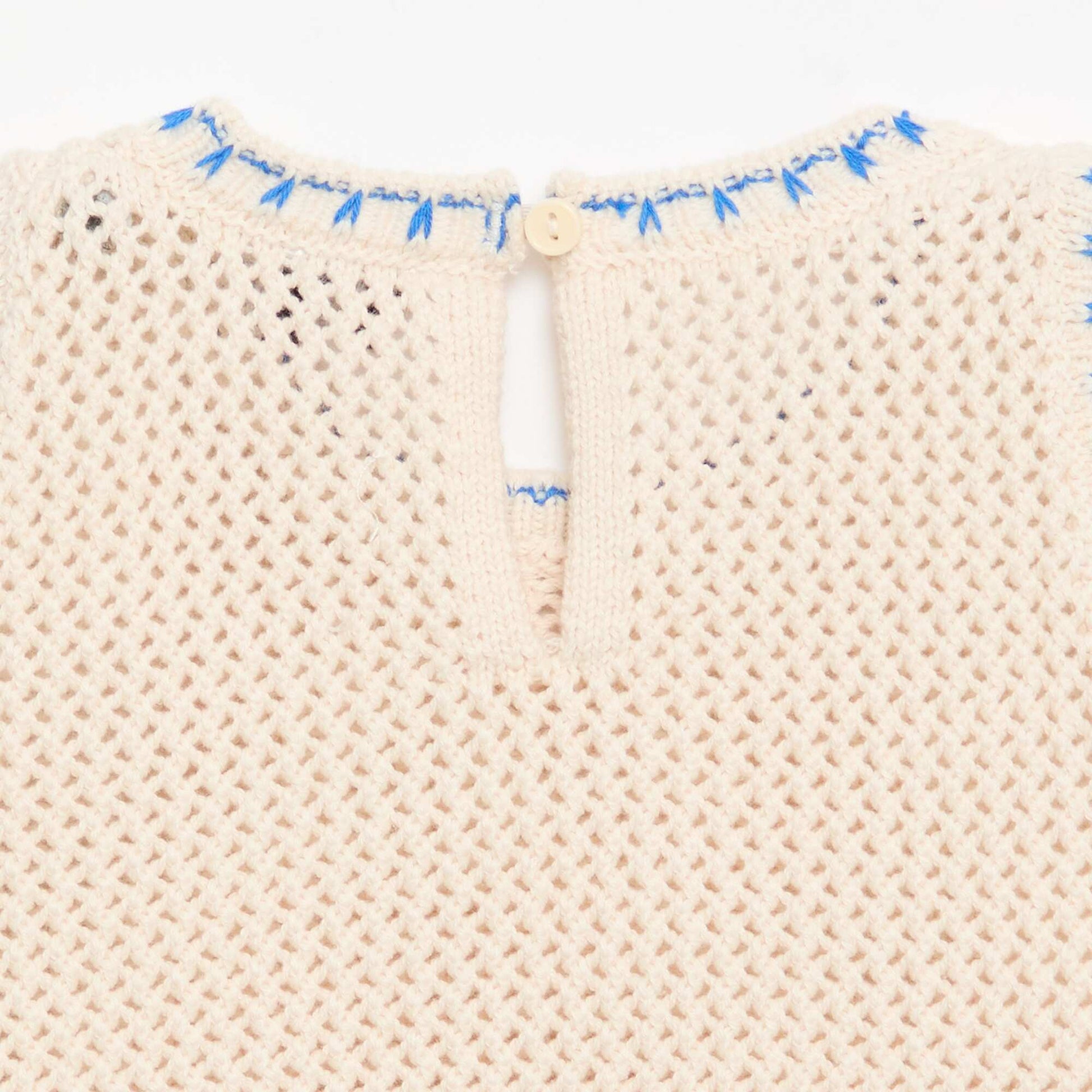 Sleeveless crochet top BEIGE