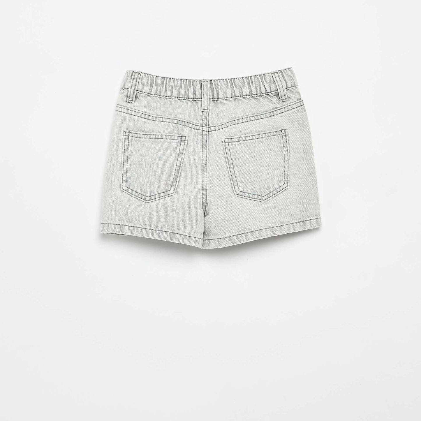 Embroidered denim shorts GREY