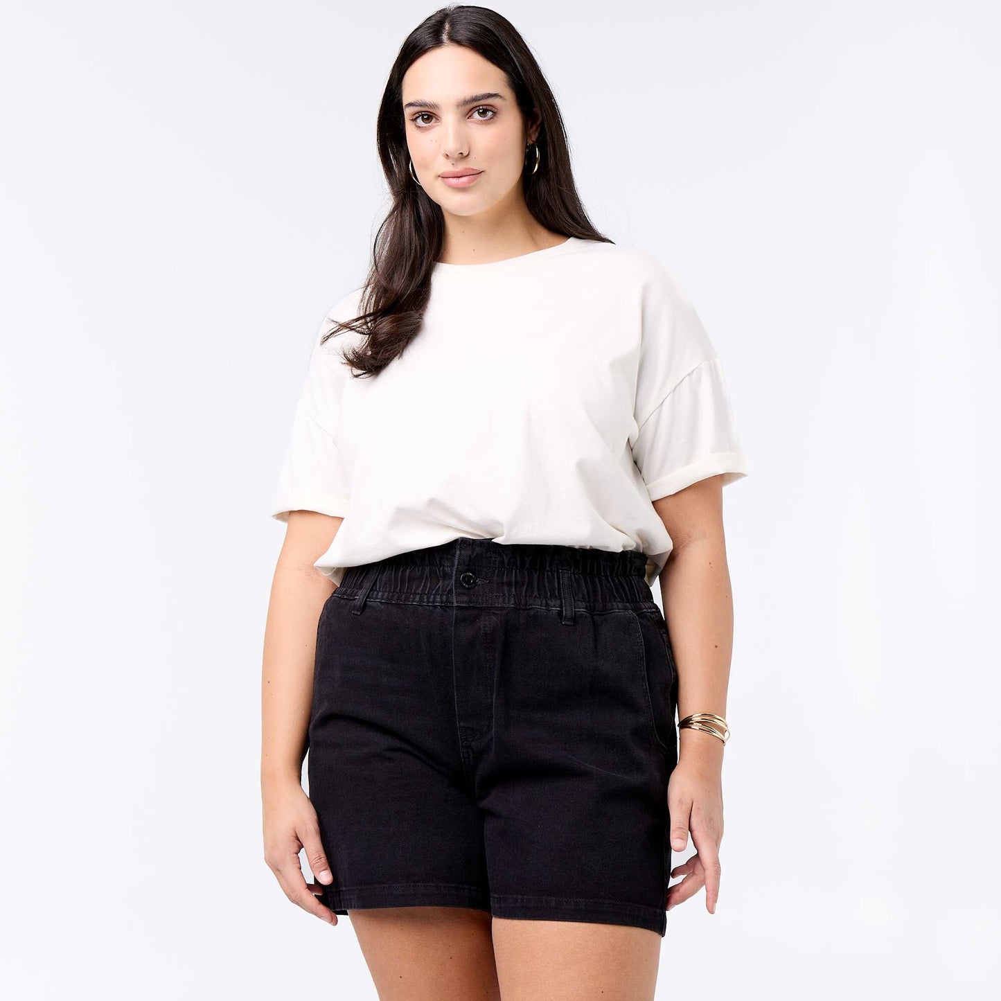 Denim Shorts with Pockets GREY