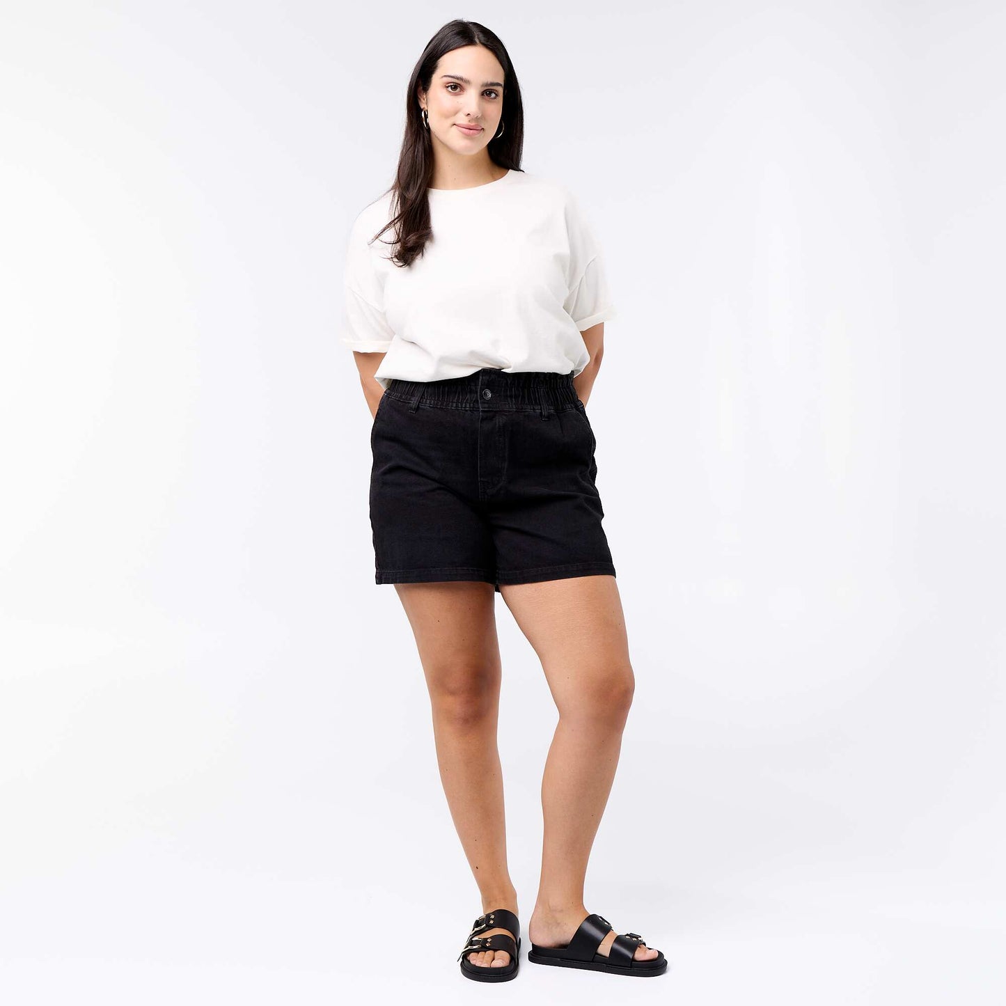 Denim Shorts with Pockets GREY