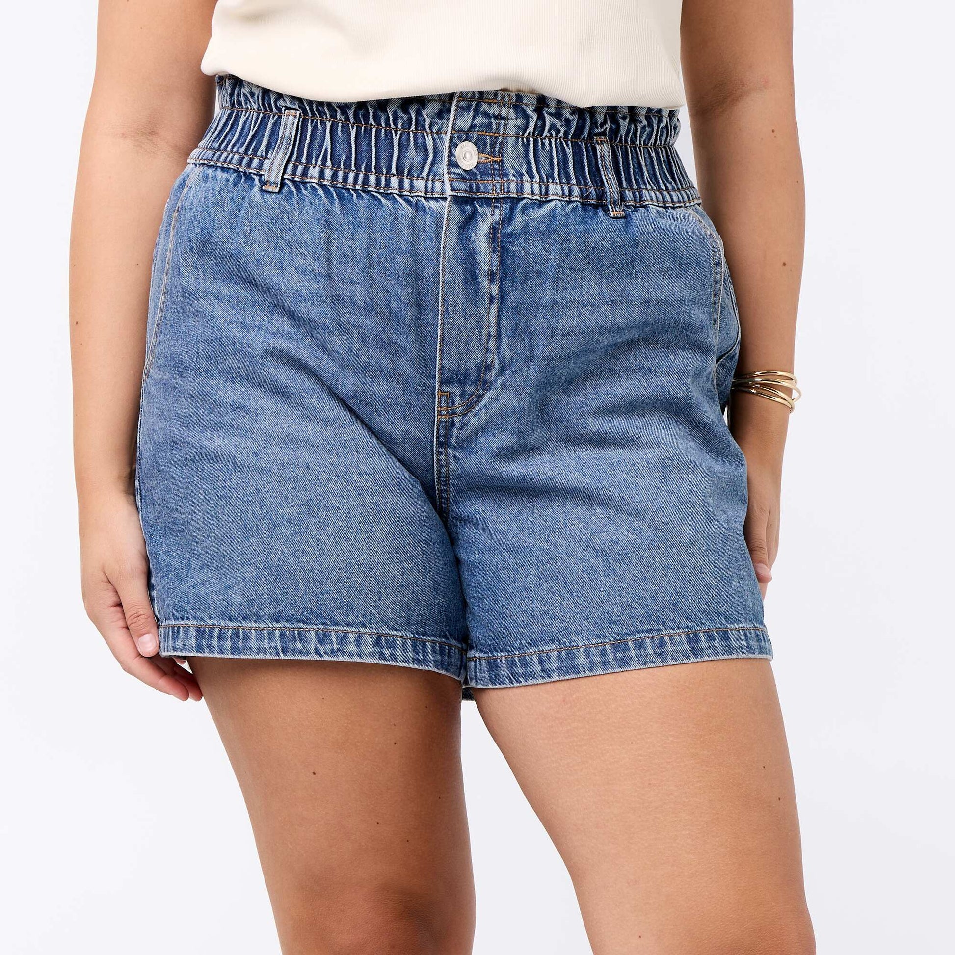 Denim Shorts with Pockets BLUE