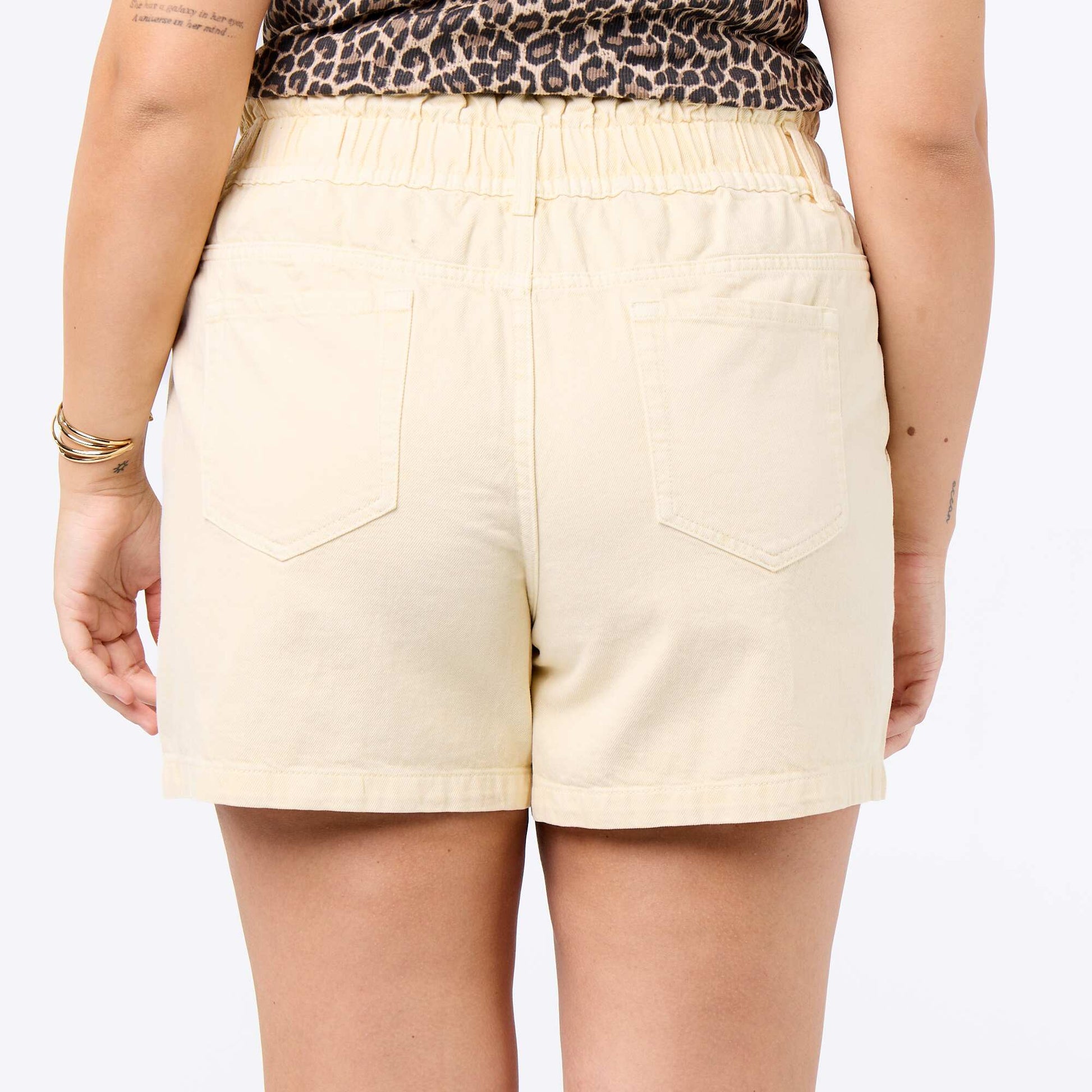 Denim Shorts with Pockets YELLOW