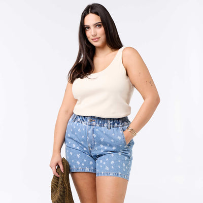 Denim Shorts with Pockets BLUE