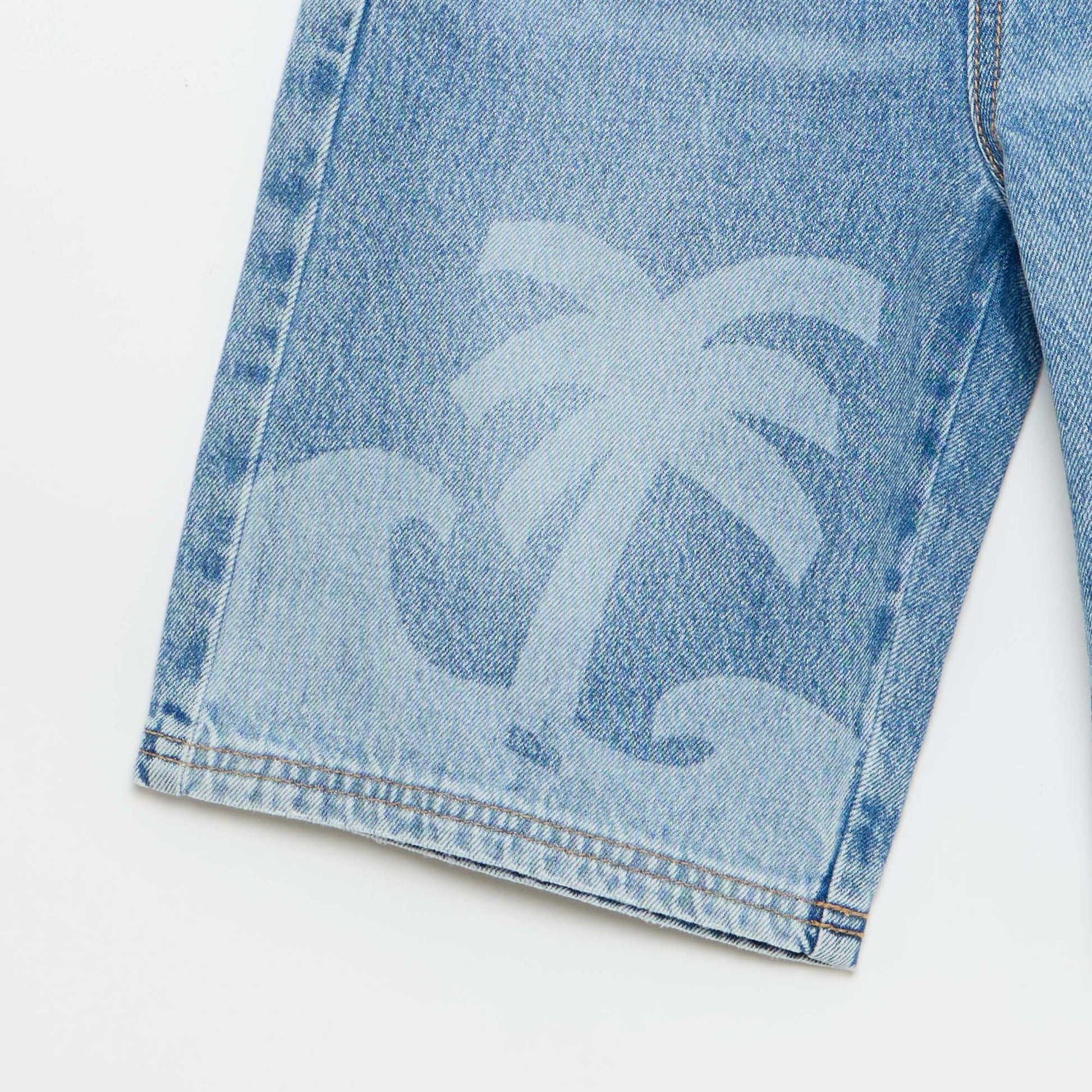 Denim Bermuda Shorts with Drawstrings BLUE