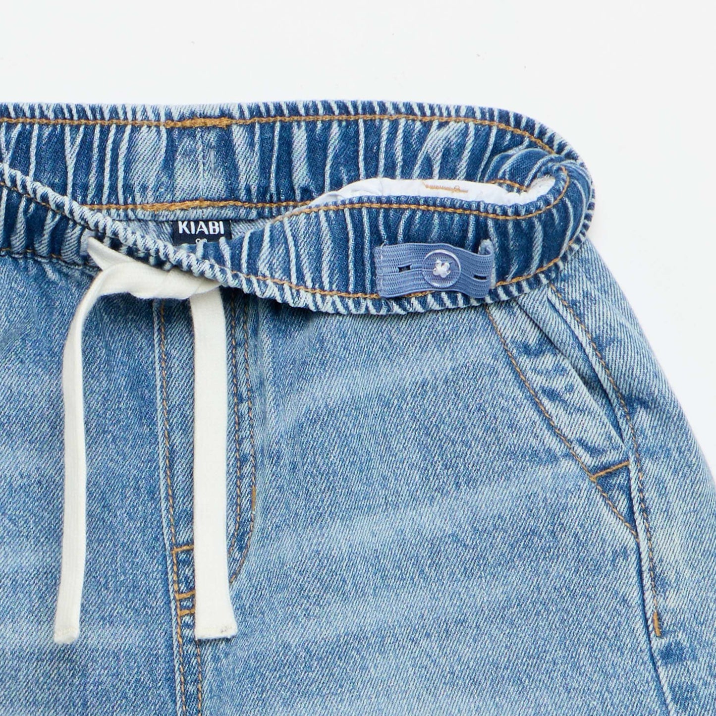 Denim Bermuda Shorts with Drawstrings BLUE