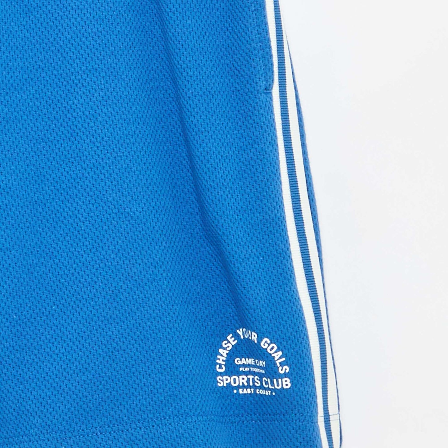 Relaxed Shorts with Contrasting Side Stripes BLUE