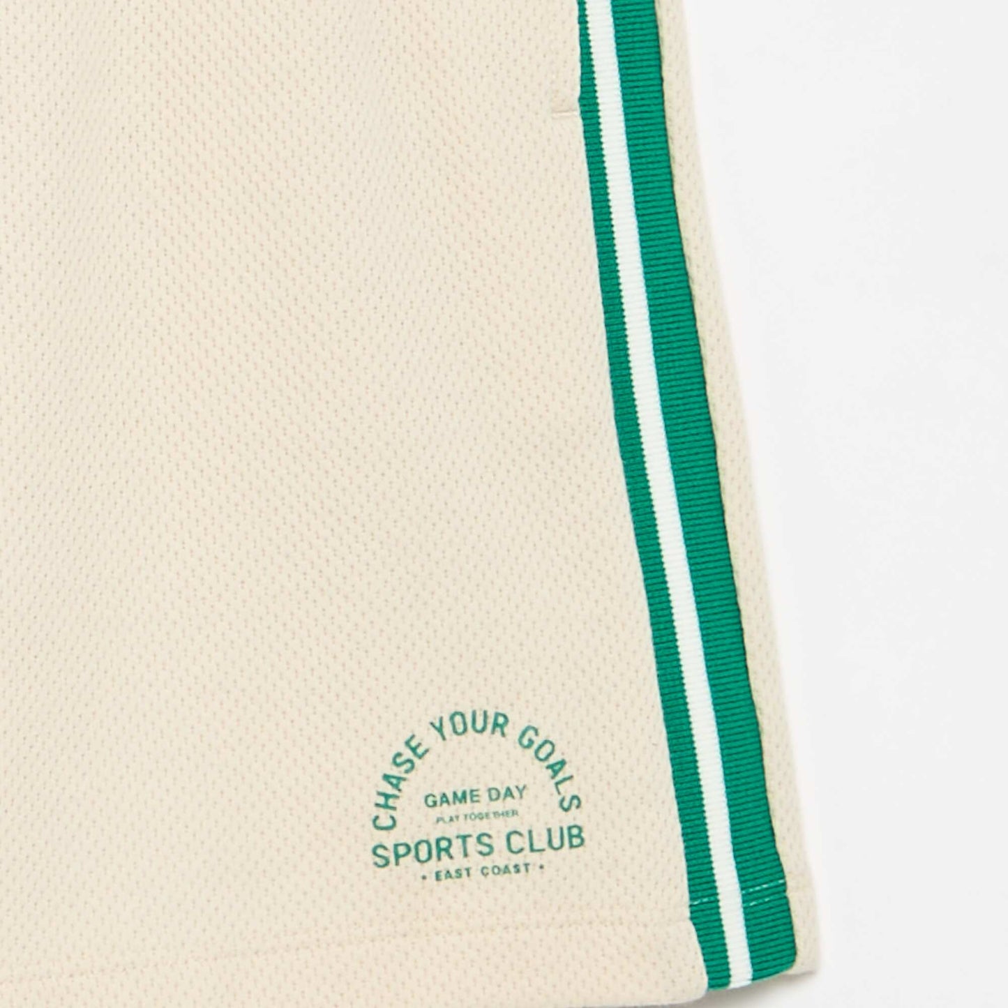 Relaxed Shorts with Contrasting Side Stripes BEIGE