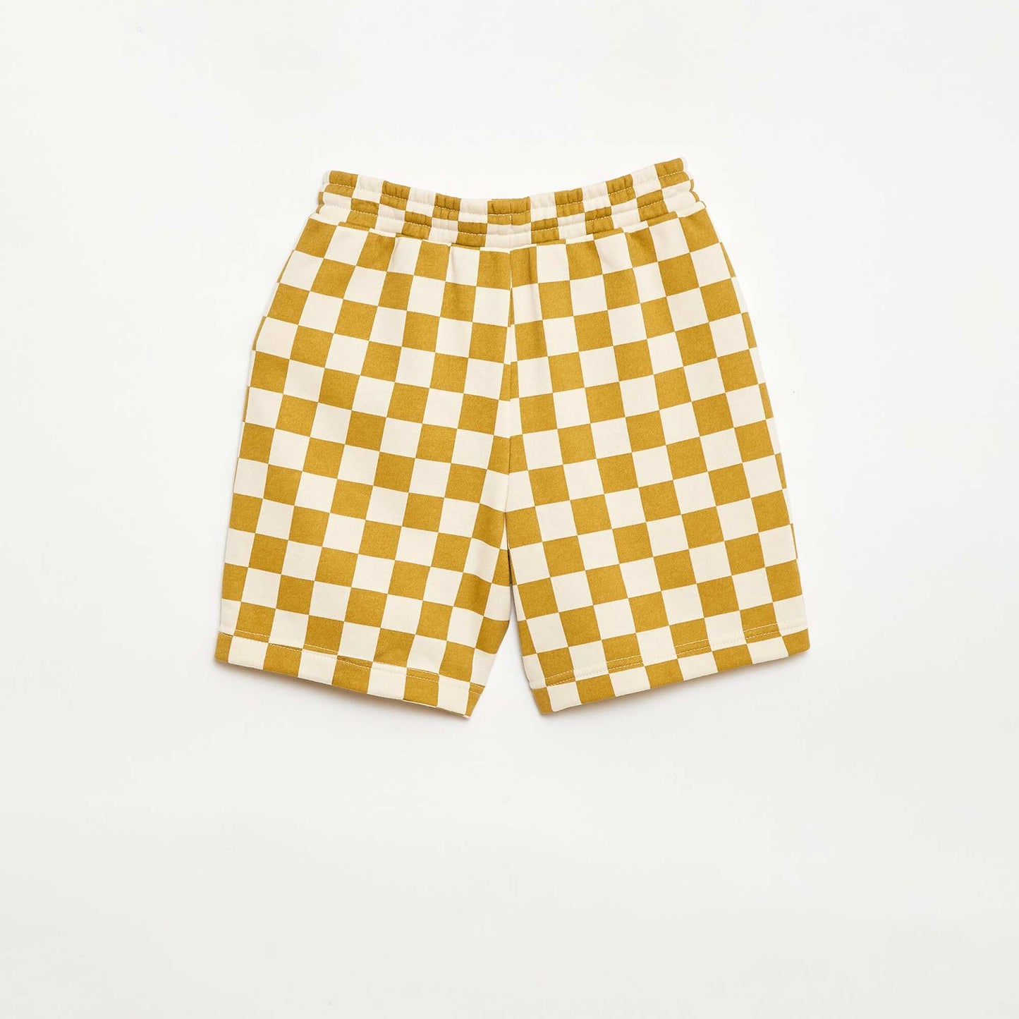 ორნამენტებიანი ფრანგული ტერი ბერმუდის შორტი კრემისფერი