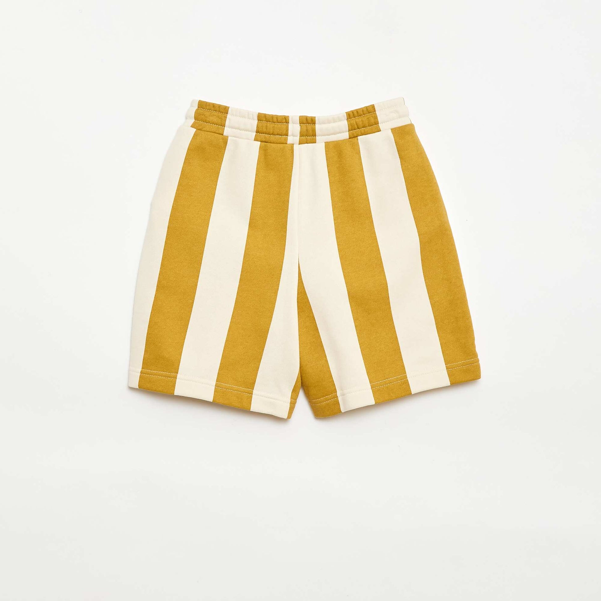 ორნამენტებიანი ფრანგული ტერი ბერმუდის შორტი კრემისფერი