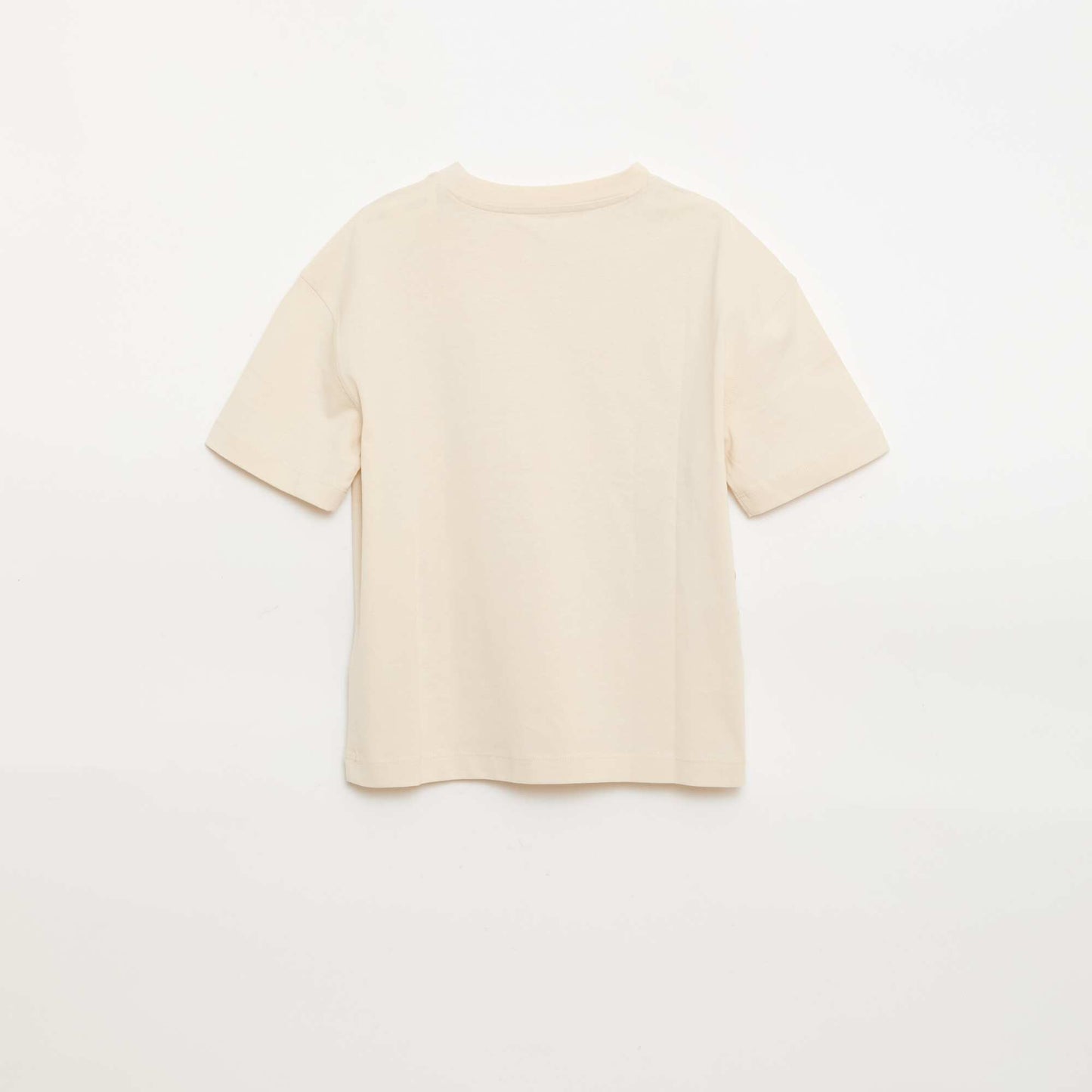 Printed short-sleeved T-shirt BEIGE