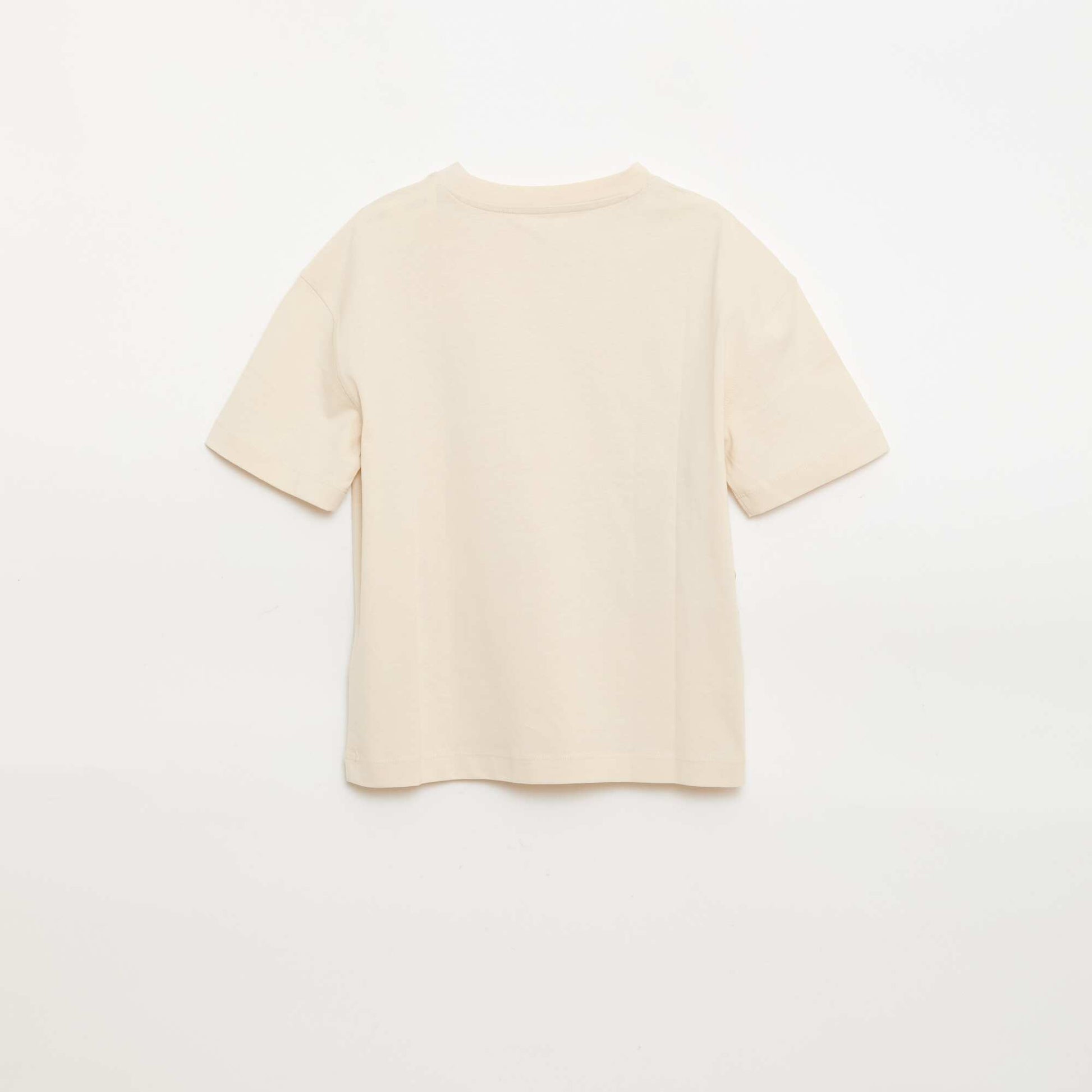 Printed short-sleeved T-shirt BEIGE