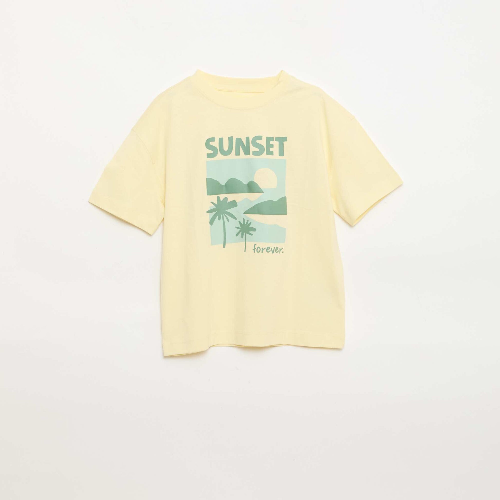 Printed short-sleeved T-shirt YELLOW