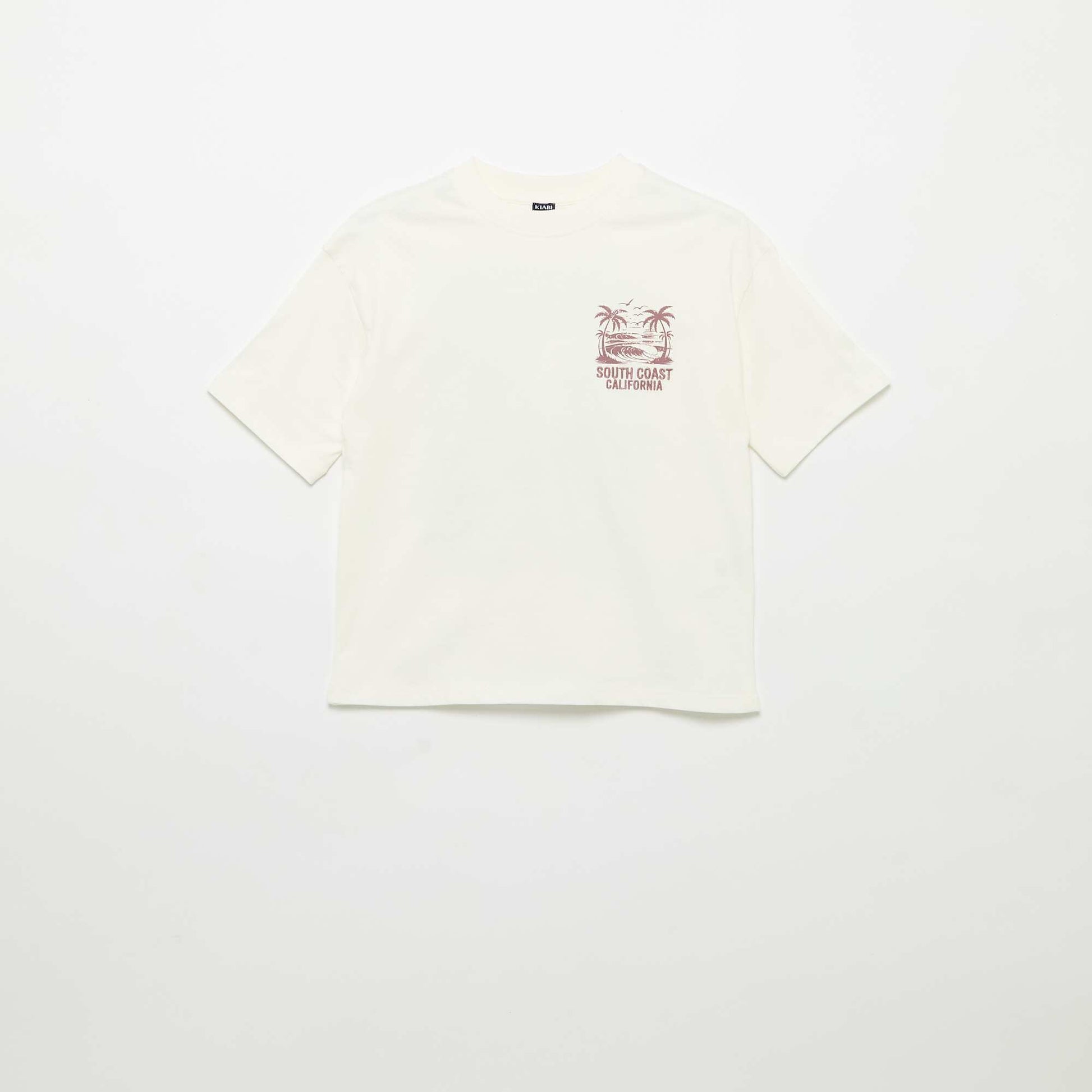 Short-sleeve message print T-shirt WHITE
