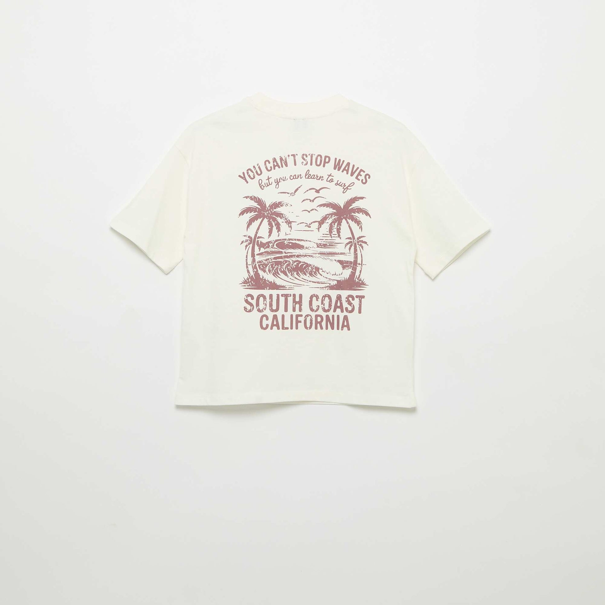 Short-sleeve message print T-shirt WHITE