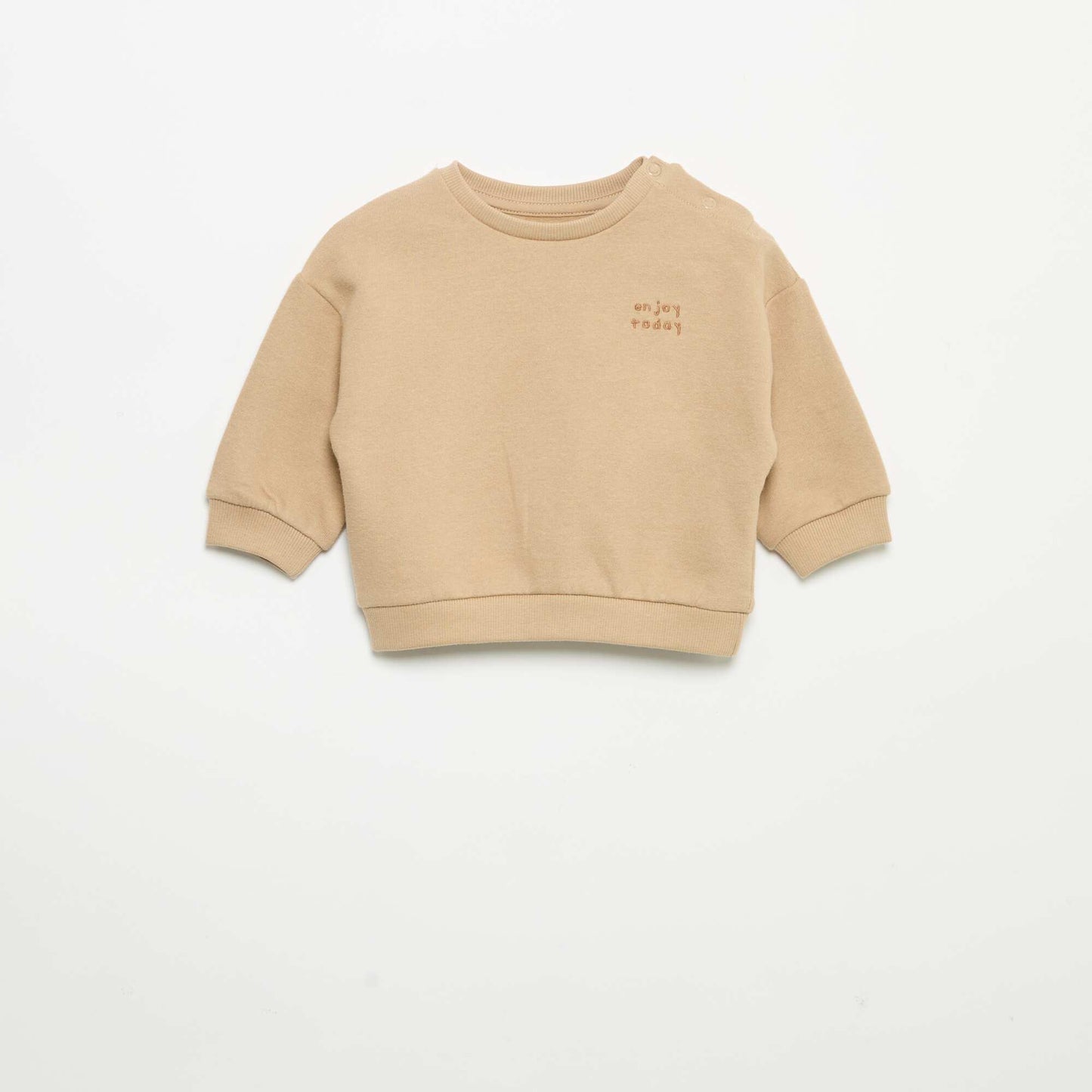 Long-sleeved fleece sweatshirt BEIGE