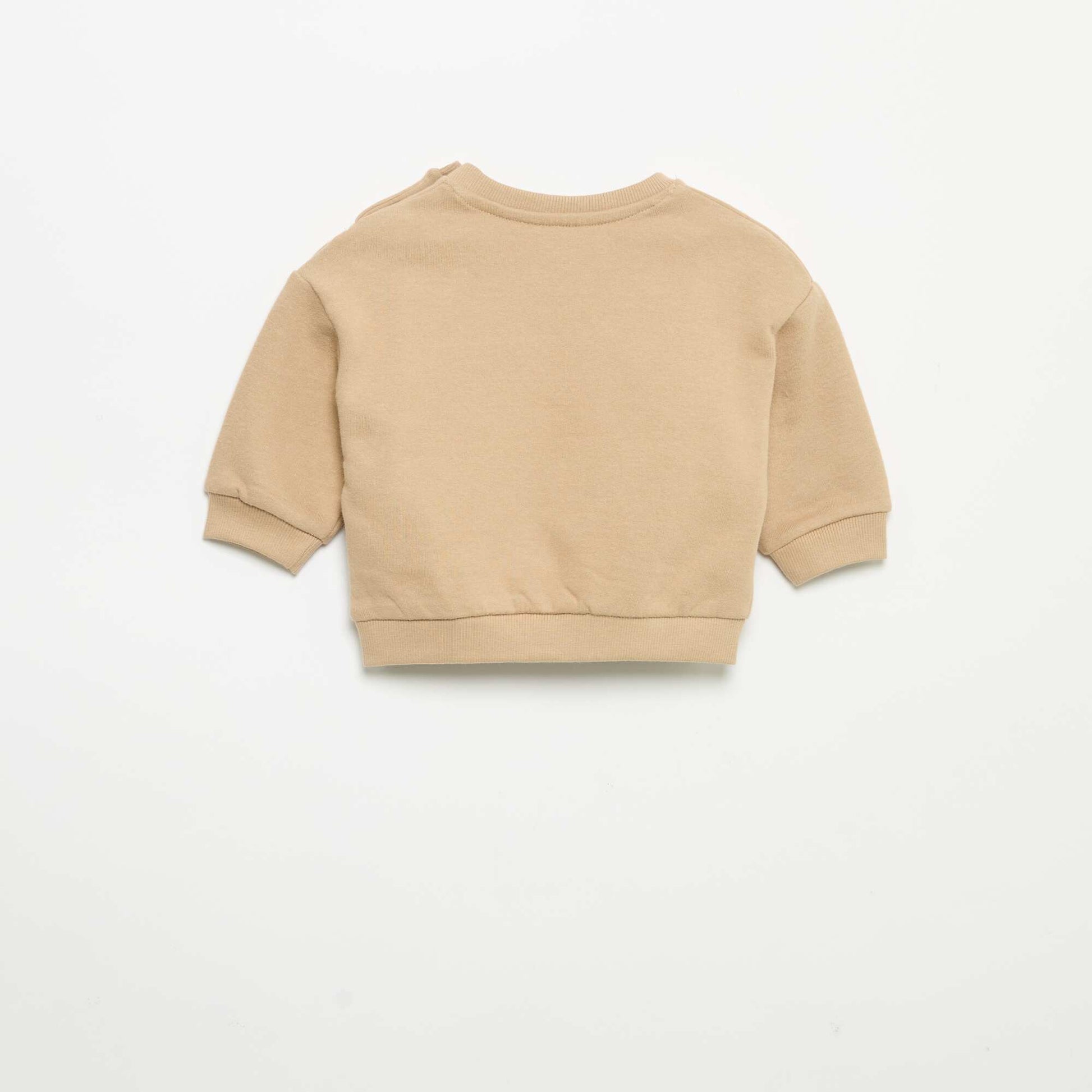 Long-sleeved fleece sweatshirt BEIGE