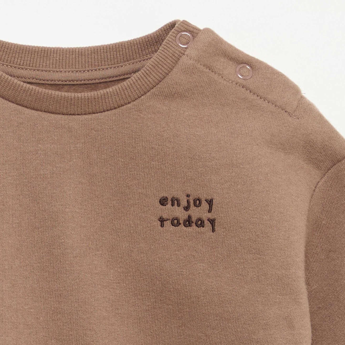 Long-sleeved fleece sweatshirt BROWN