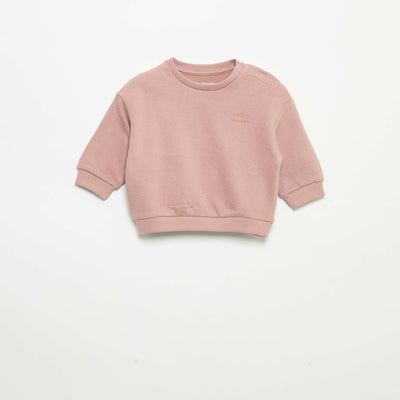 Long-sleeved fleece sweatshirt PINK