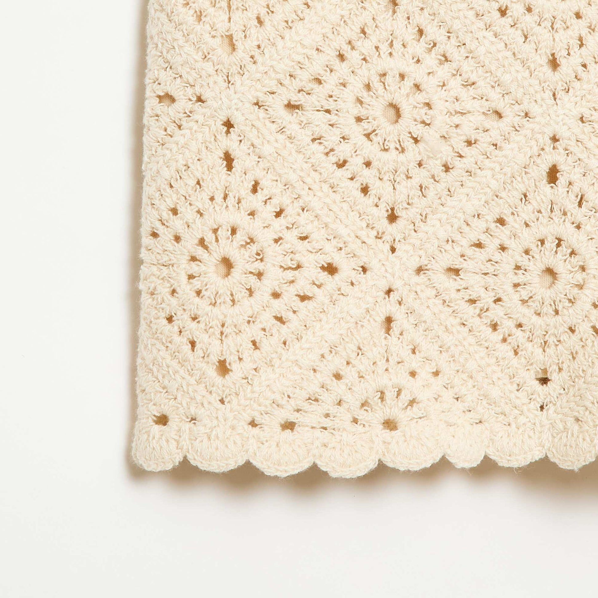 Solid crochet shorts WHITE