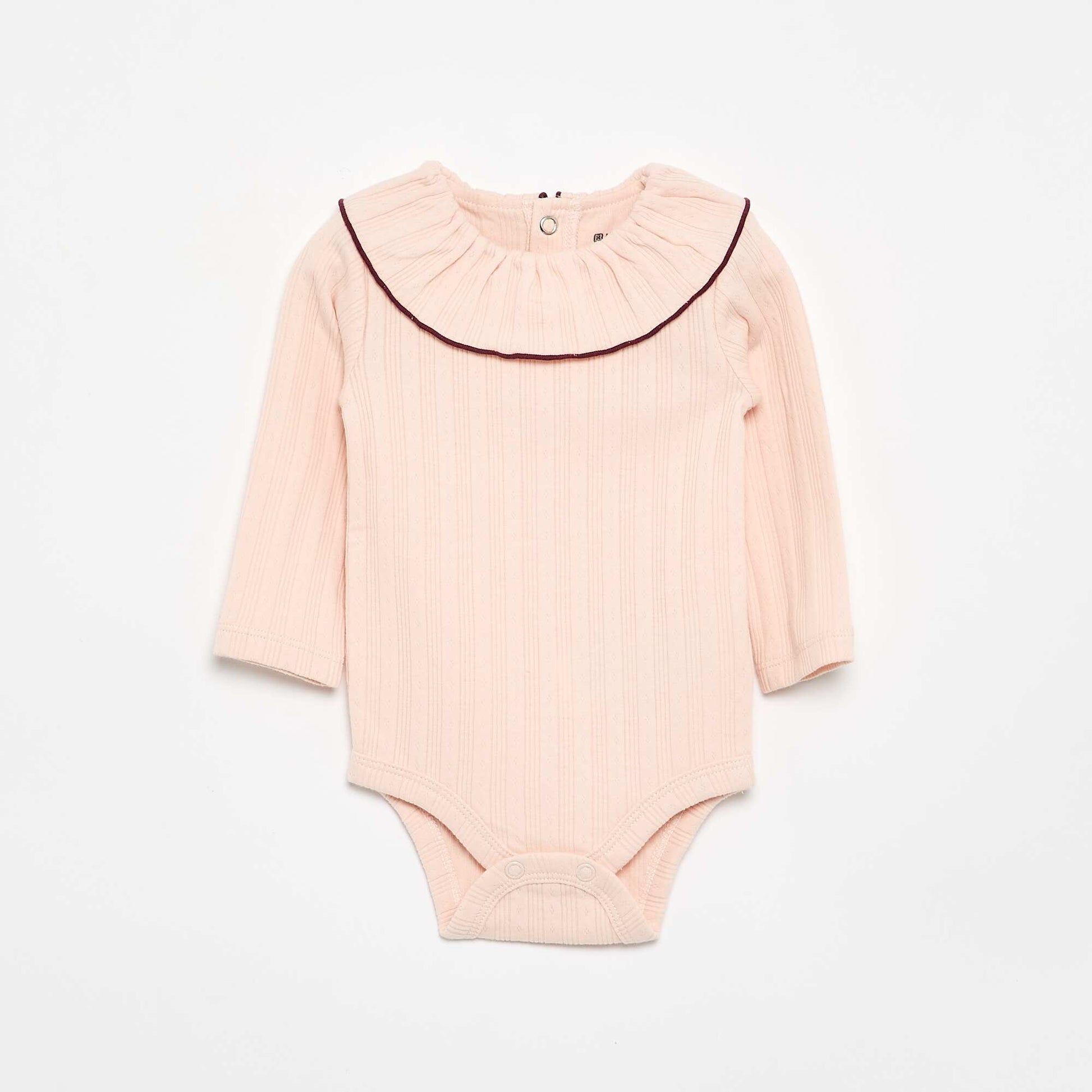 Pack of 2 bodysuits with decorative collar WHITE