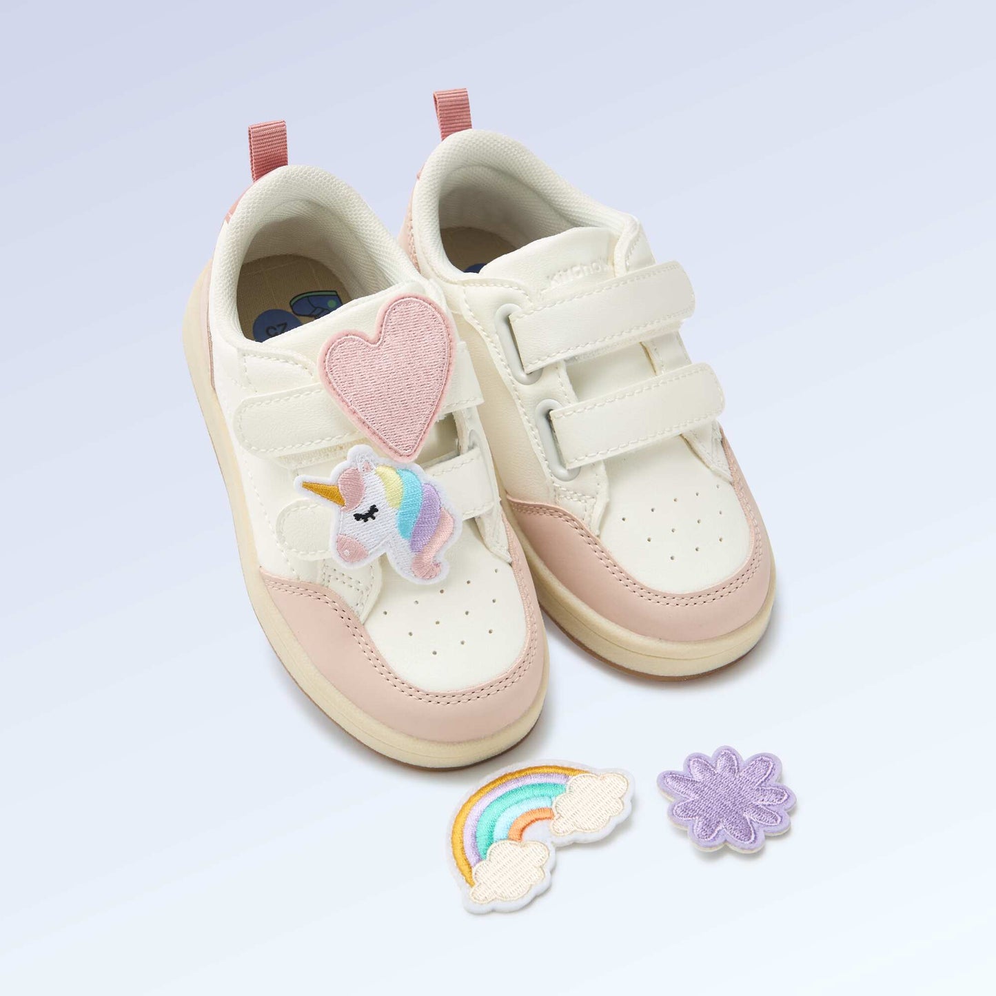 Set of 2 slip-on patches to personalize your 'Kitchoun' sneakers PINK