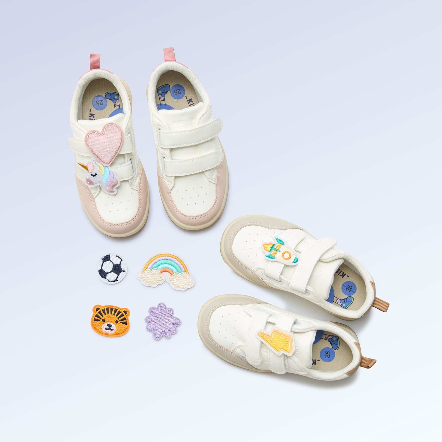 Set of 2 slip-on patches to personalize your 'Kitchoun' sneakers PINK