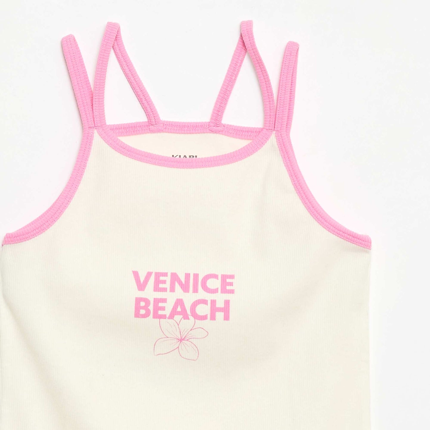 Tank top with thin straps and chest detail WHITE