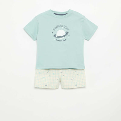 Short pajamas + t-shirt - 2 pieces BLUE