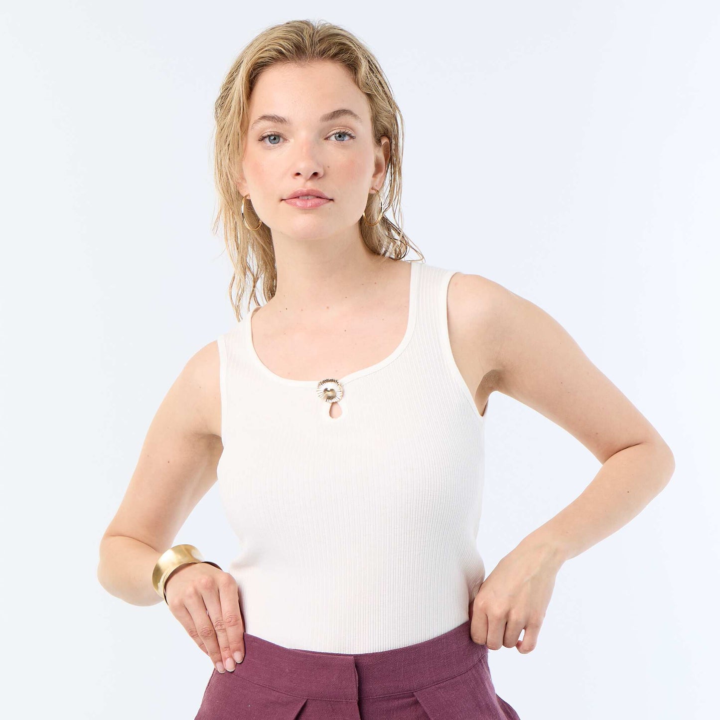 Sleeveless Tank Top WHITE