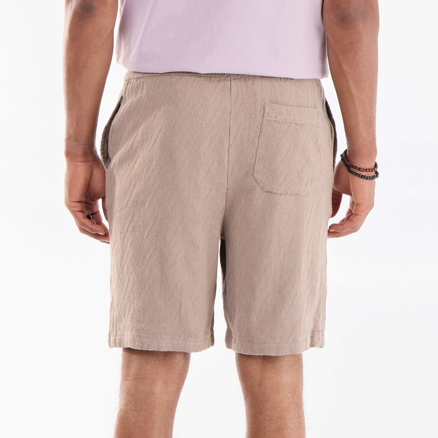 Lightweight Fleece Bermuda Shorts BEIGE