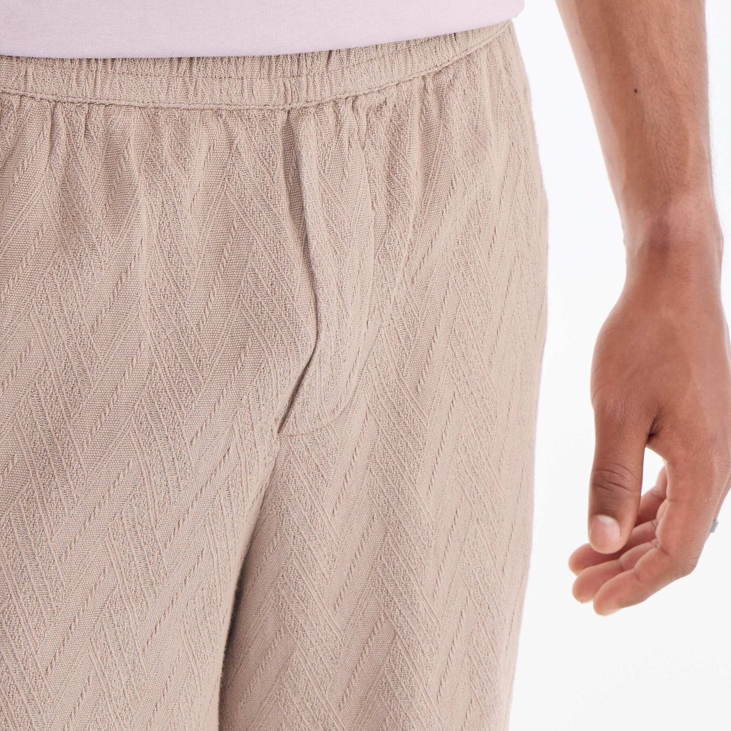 Lightweight Fleece Bermuda Shorts BEIGE